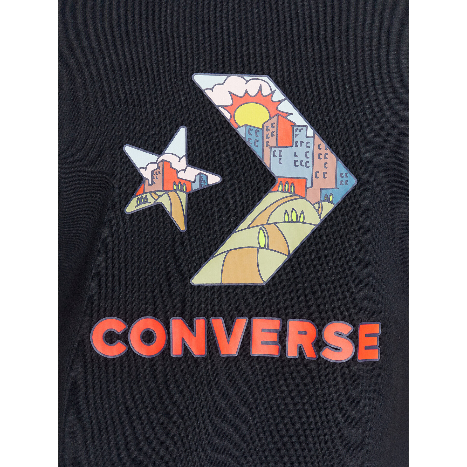 Converse Tricou Star Chevron Block Infill Ss Tee 10025280-A01 Negru Regular Fit - Pled.ro