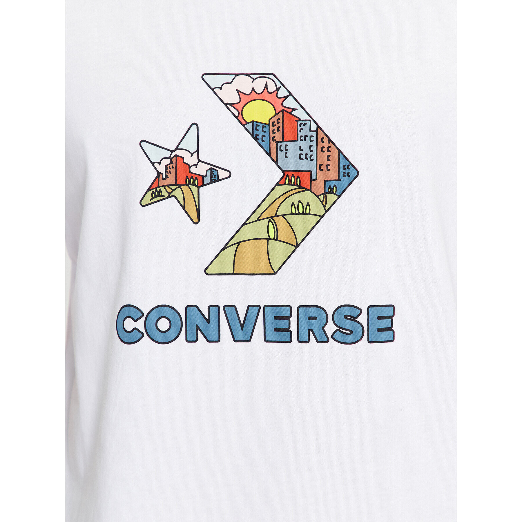 Converse Tricou Star Chevron Block Infill Ss Tee 10025280-A02 Alb Regular Fit - Pled.ro