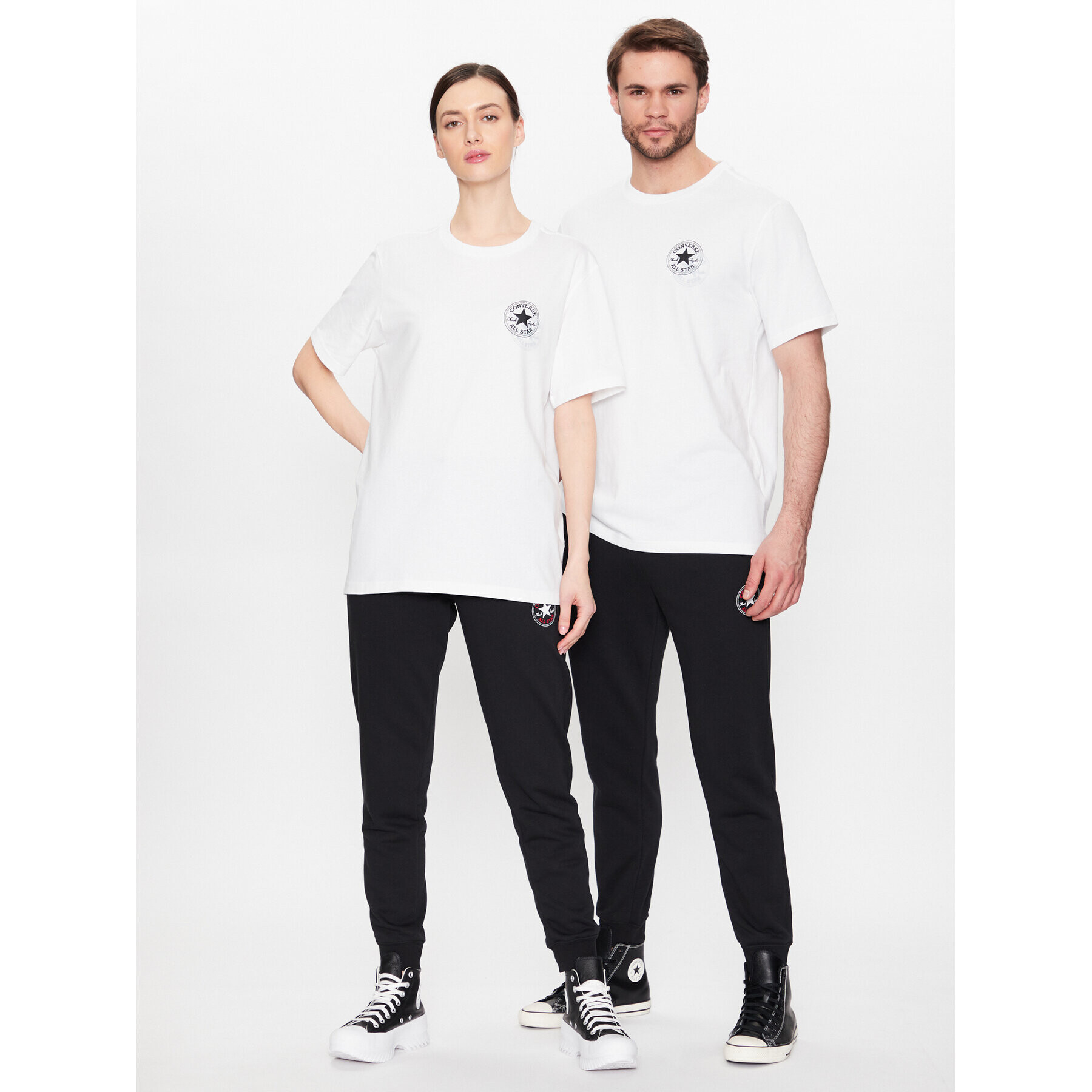 Converse Tricou Unisex Go-To All Star Patch 10025072-A02 Alb Regular Fit - Pled.ro