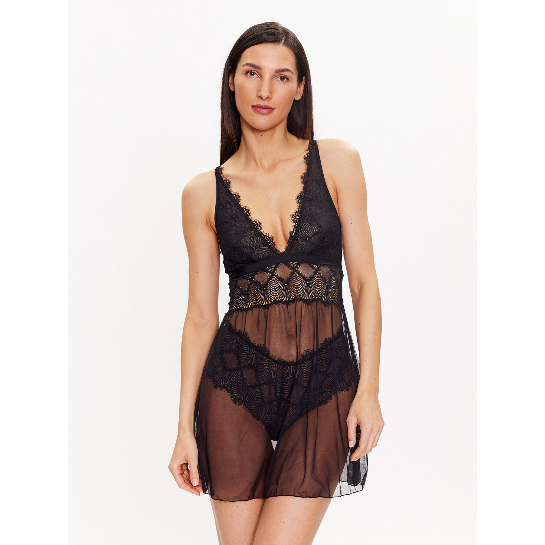 Cosabella Cămașă de noapte Allure Babydoll ALLUR2621 Negru Regular Fit - Pled.ro