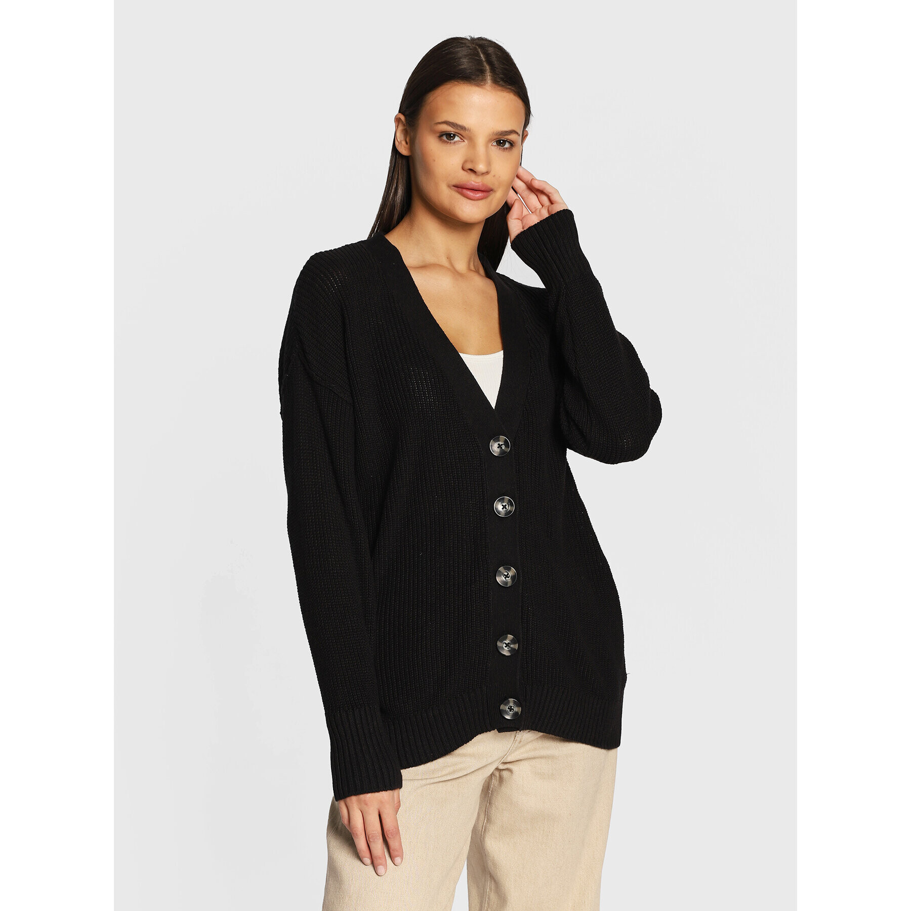 Cotton On Cardigan 2055031 Negru Regular Fit - Pled.ro