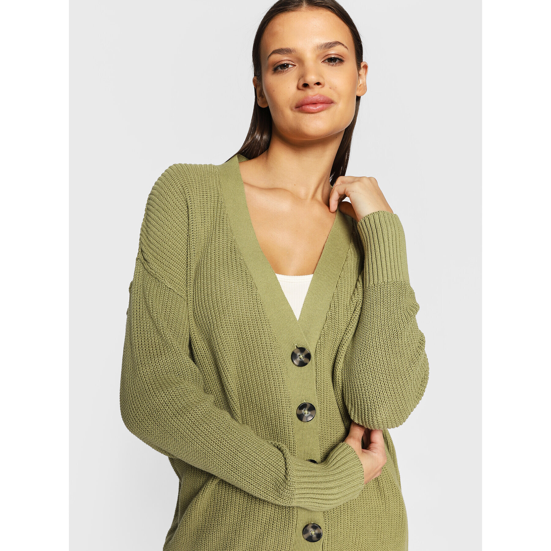 Cotton On Cardigan 2055031 Verde Regular Fit - Pled.ro