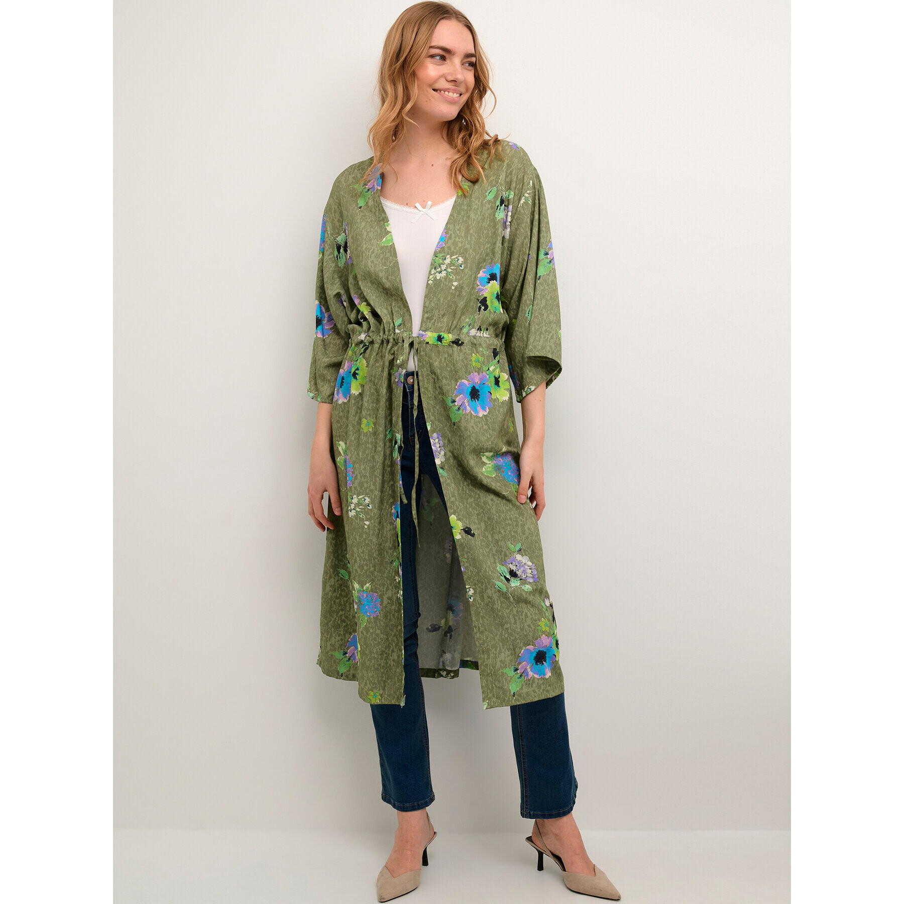 Cream Kimono Bahia 10608185 Verde Loose Fit - Pled.ro