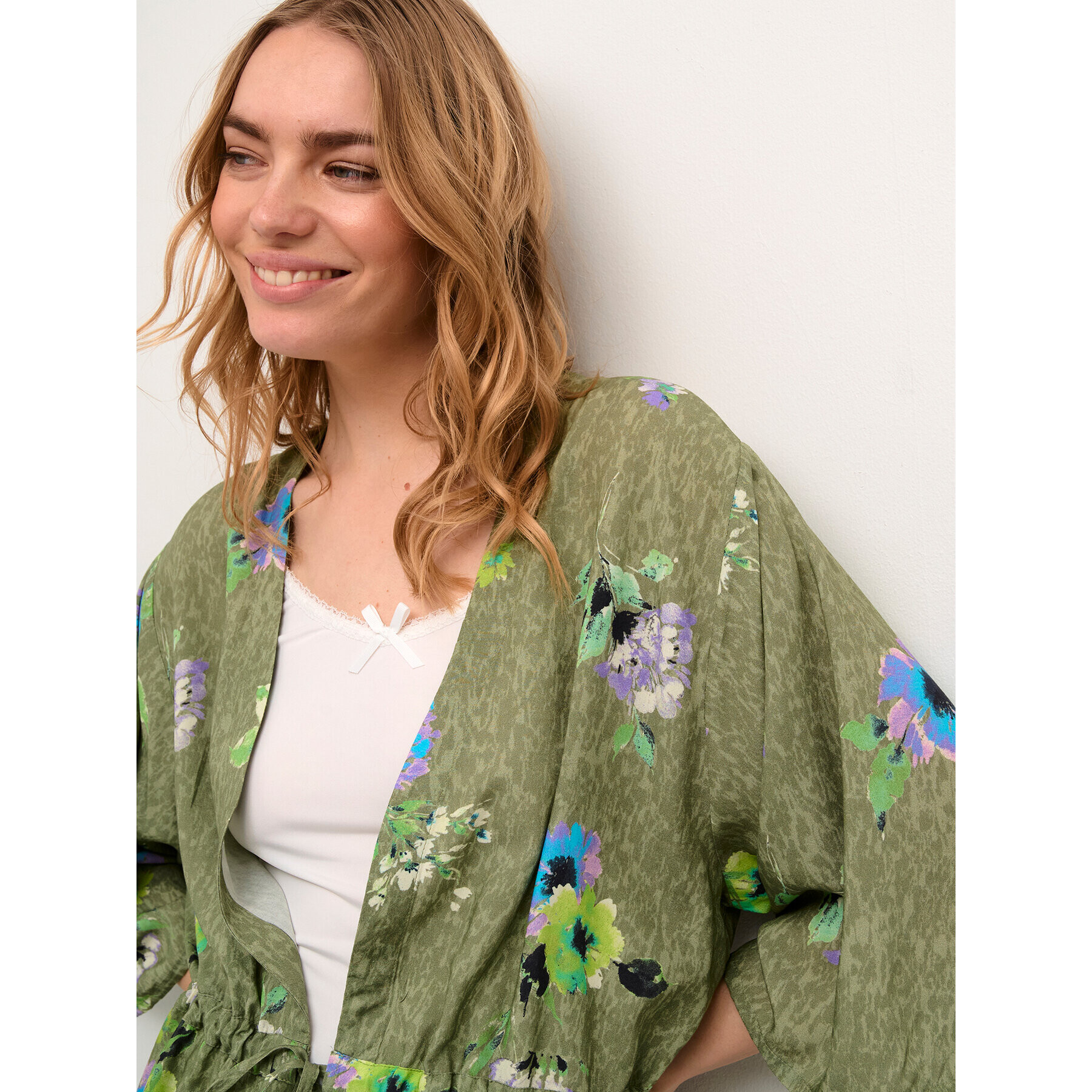 Cream Kimono Bahia 10608185 Verde Loose Fit - Pled.ro