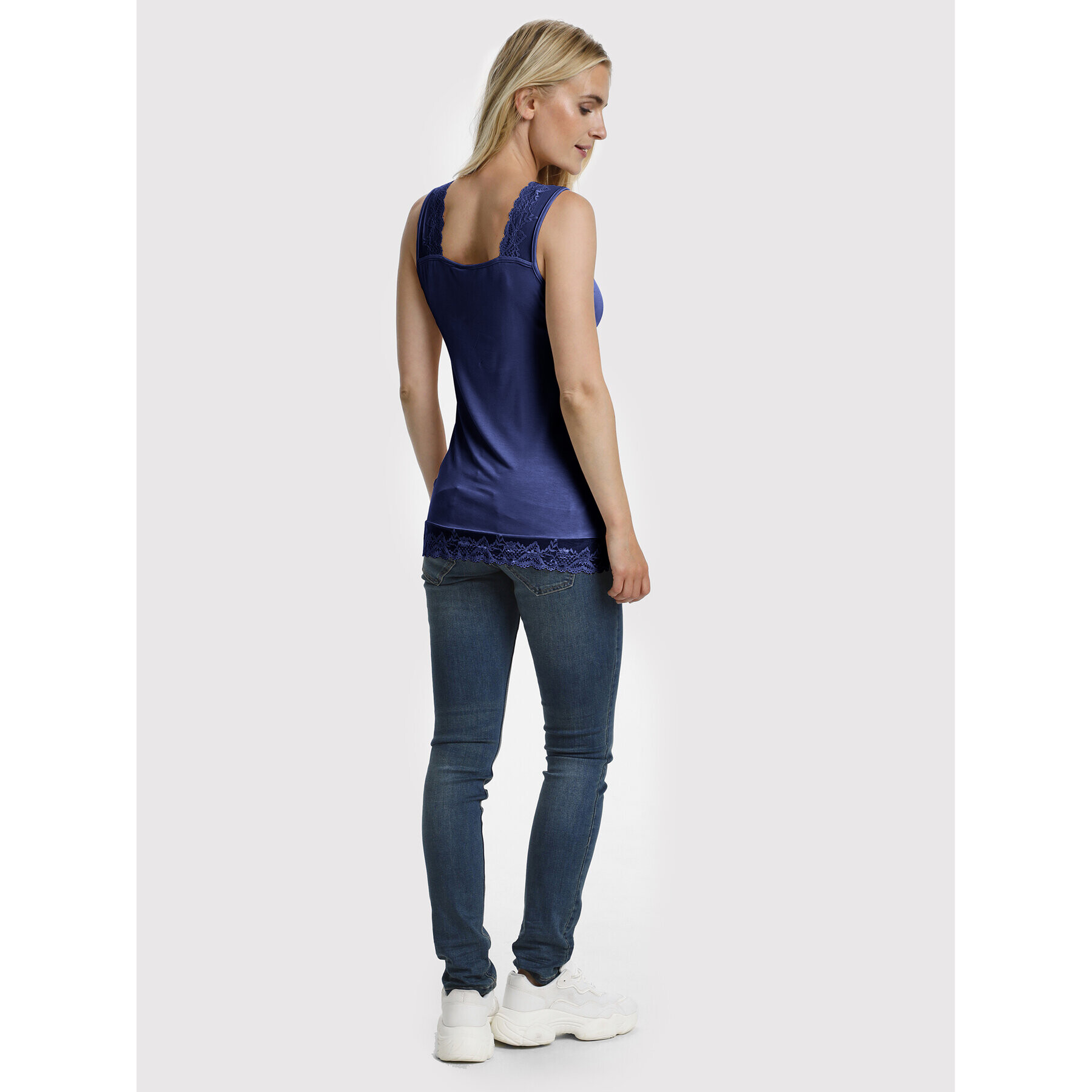 Cream Top Florence 10600385 Bleumarin Slim Fit - Pled.ro