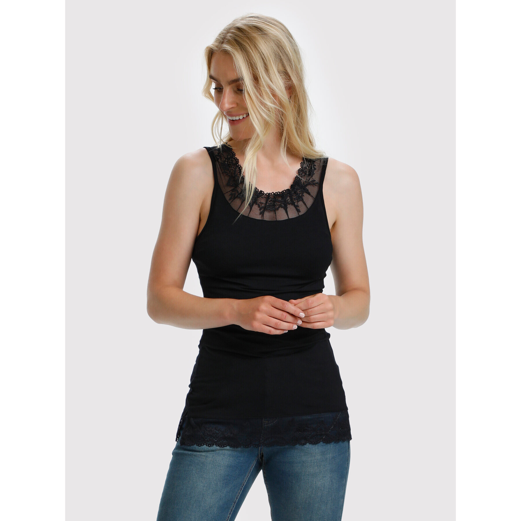 Cream Top Florence 10600385 Negru Slim Fit - Pled.ro