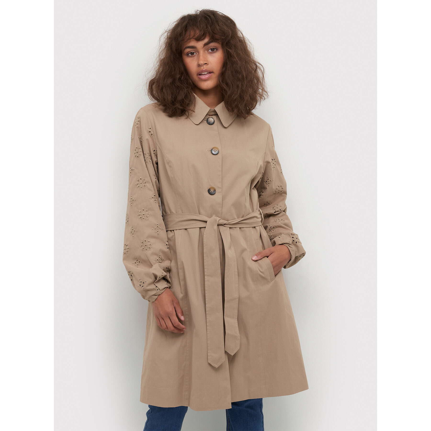 Cream Trench CRFirenza 10610903 Bej Feminine Fit - Pled.ro