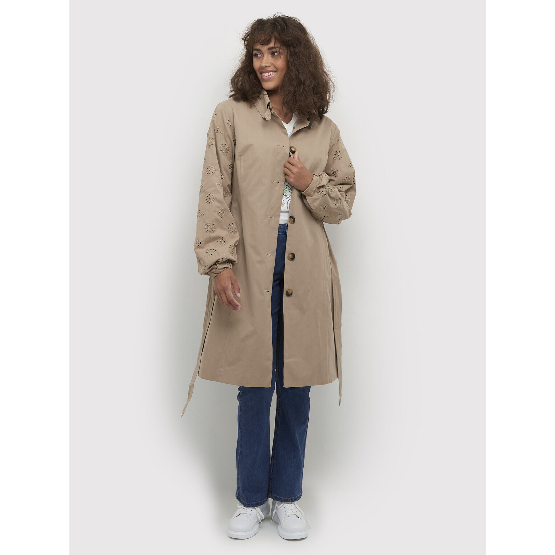 Cream Trench CRFirenza 10610903 Bej Feminine Fit - Pled.ro