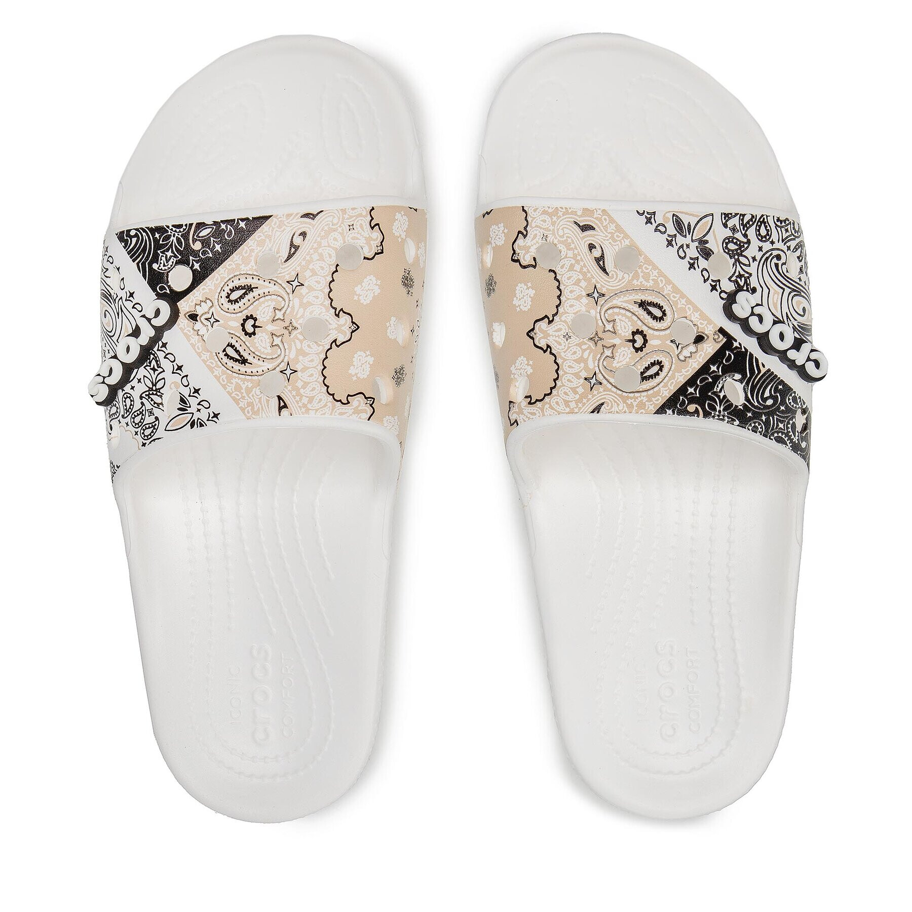 Crocs Șlapi Classic Bandana Slide 208064 Alb - Pled.ro