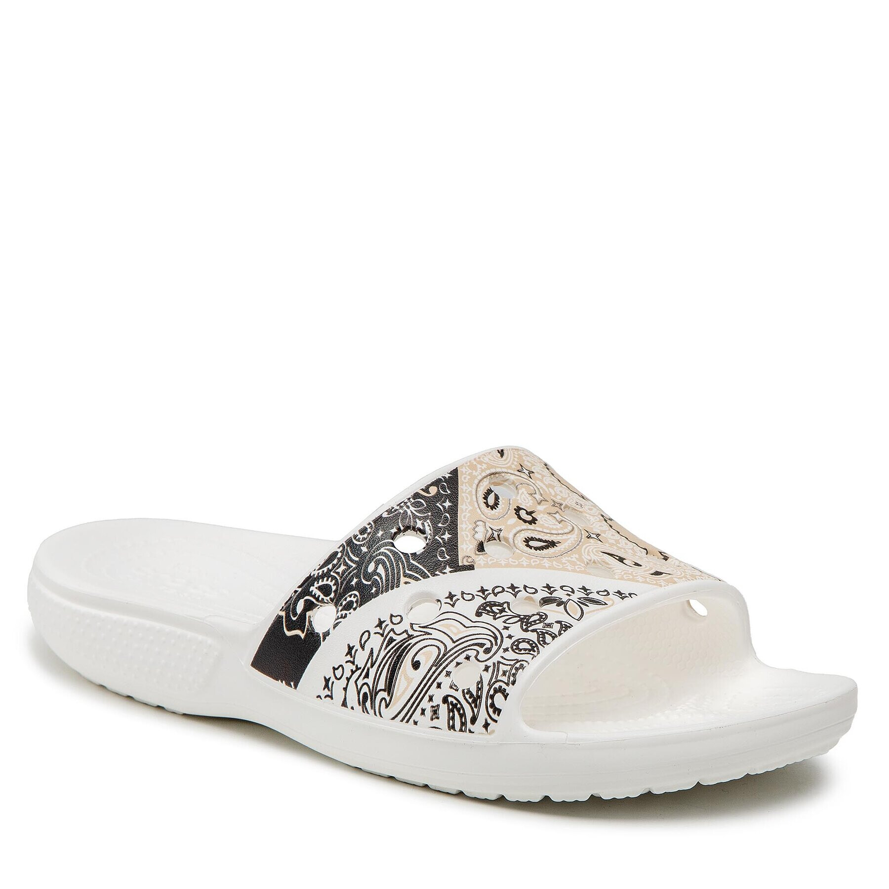 Crocs Șlapi Classic Bandana Slide 208064 Alb - Pled.ro