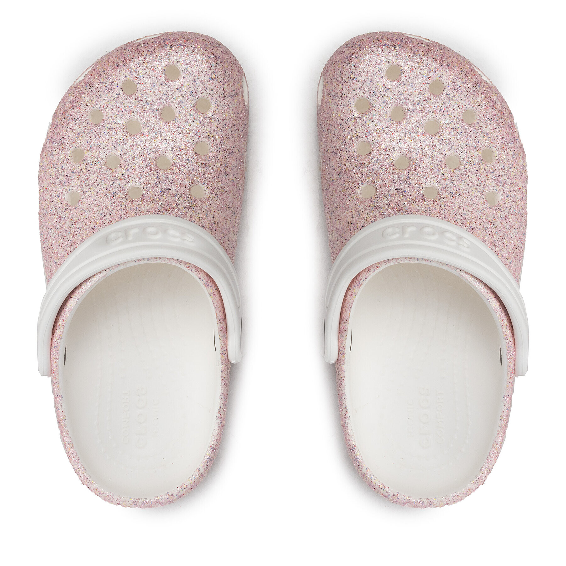 Crocs Șlapi Classic Glitter Clog K 206993 Roz - Pled.ro