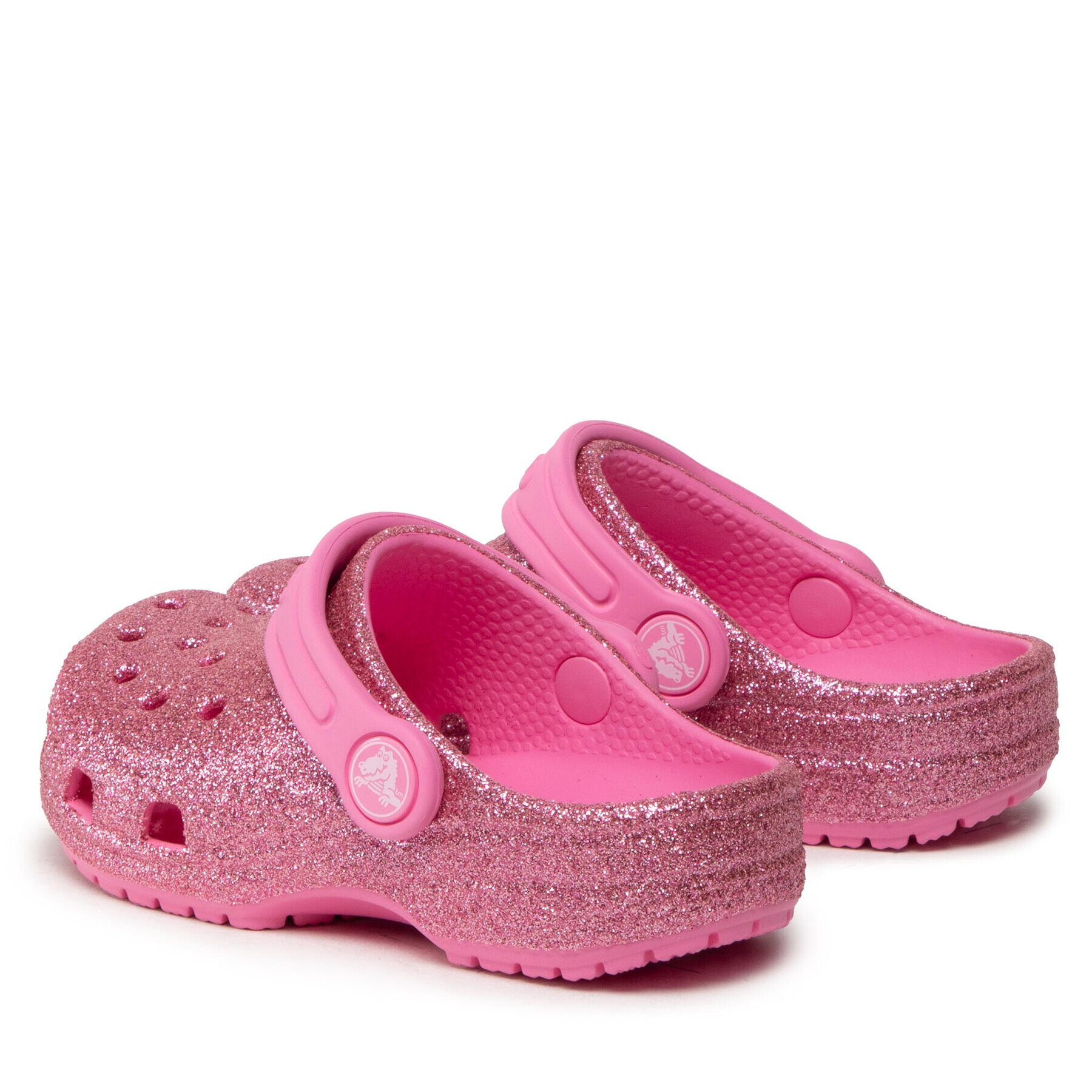 Crocs Șlapi Classic Glitter Clog T 206992 Roz - Pled.ro