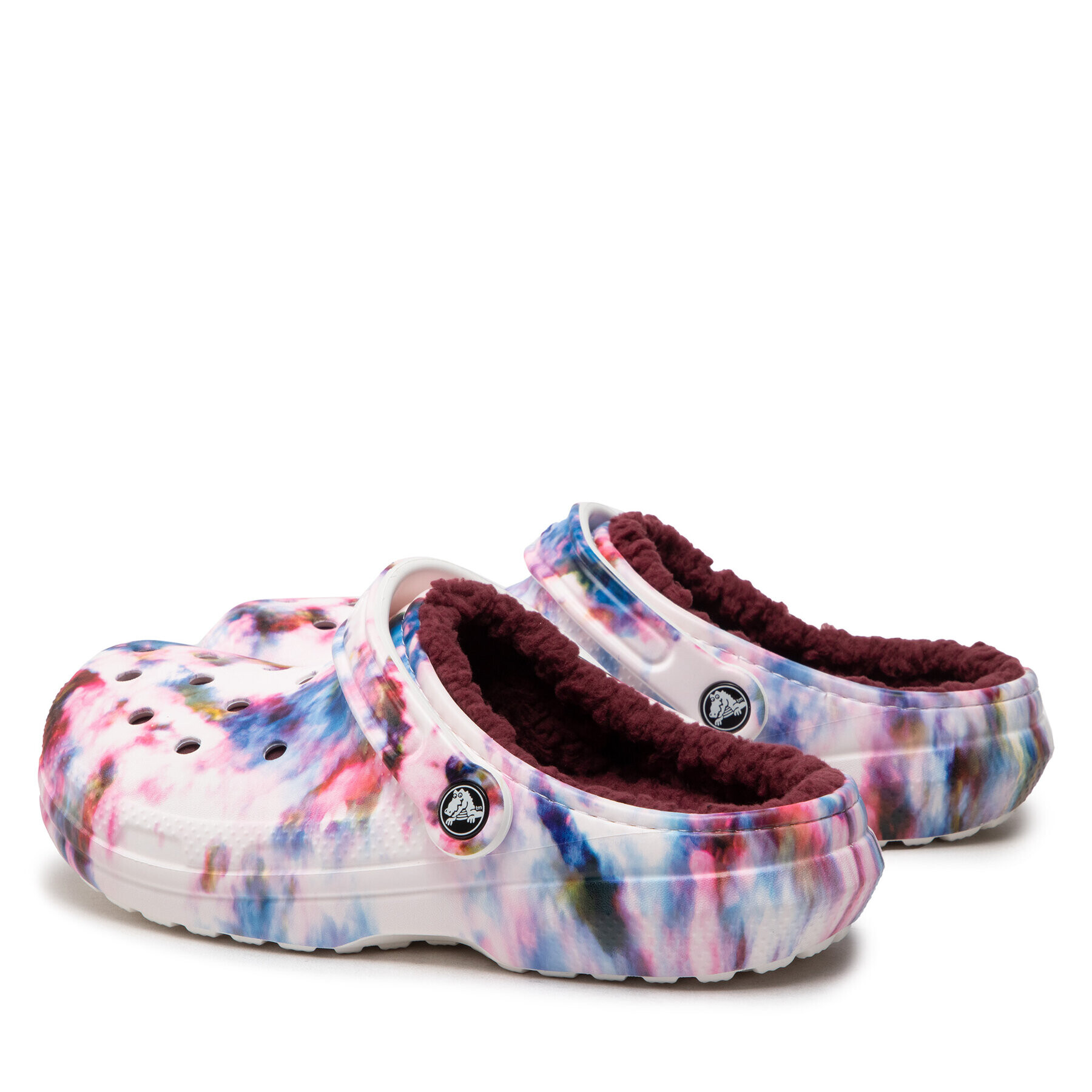 Crocs Șlapi Classic Lined Tie Dye Clog 206341 Alb - Pled.ro