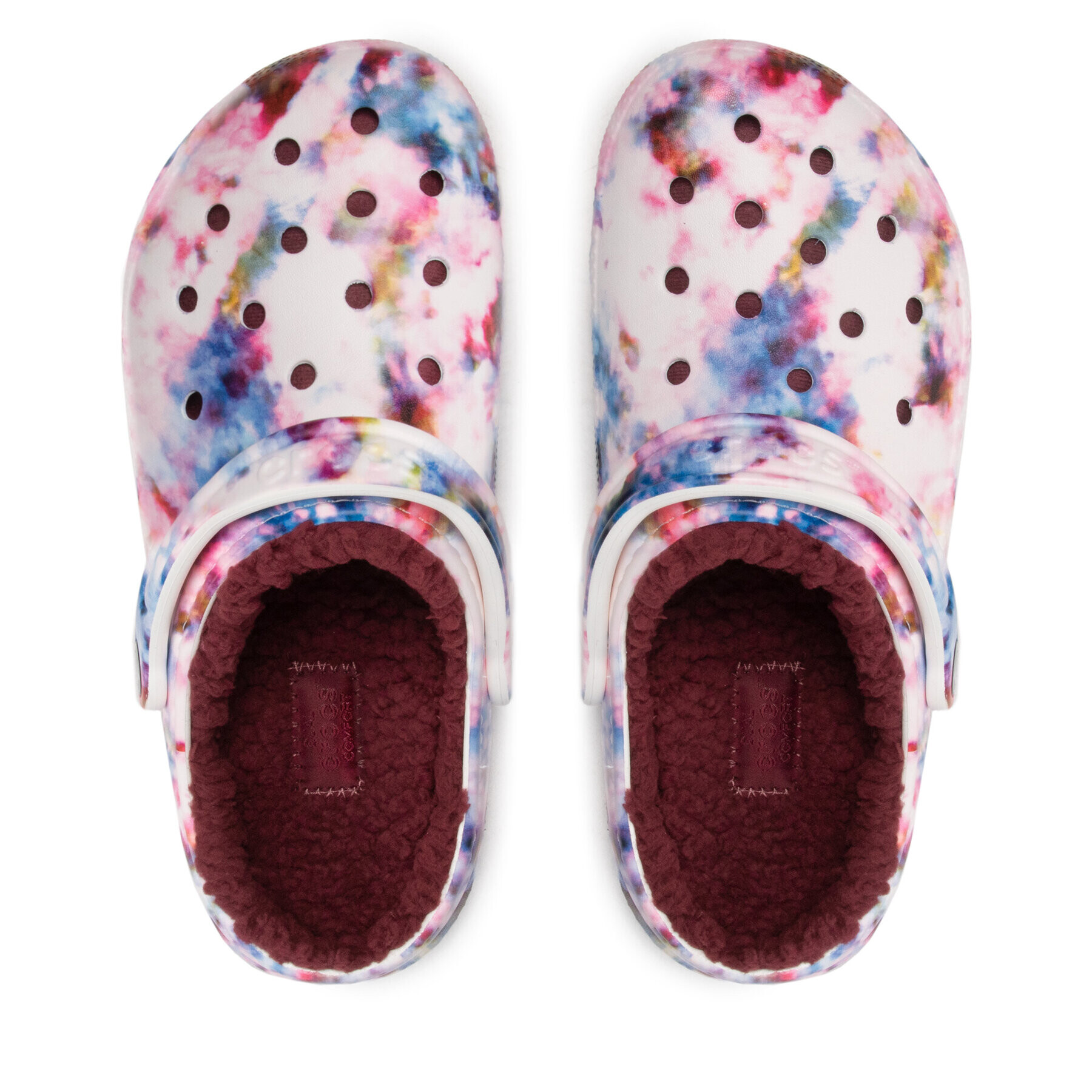 Crocs Șlapi Classic Lined Tie Dye Clog 206341 Alb - Pled.ro