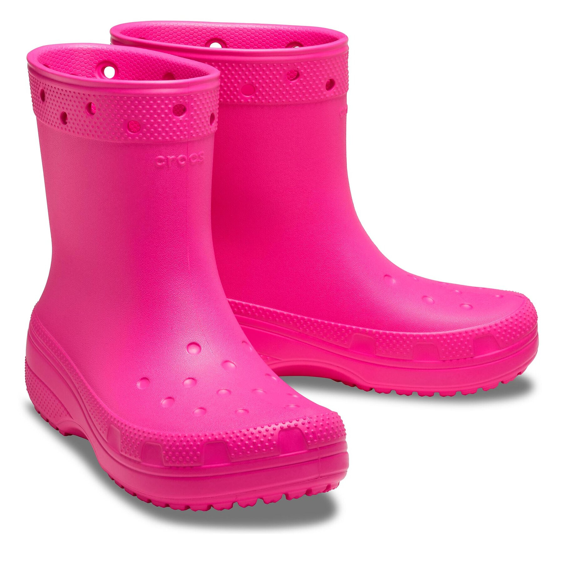 Crocs Cizme de cauciuc Classic Rain Boot 208363 Roz - Pled.ro