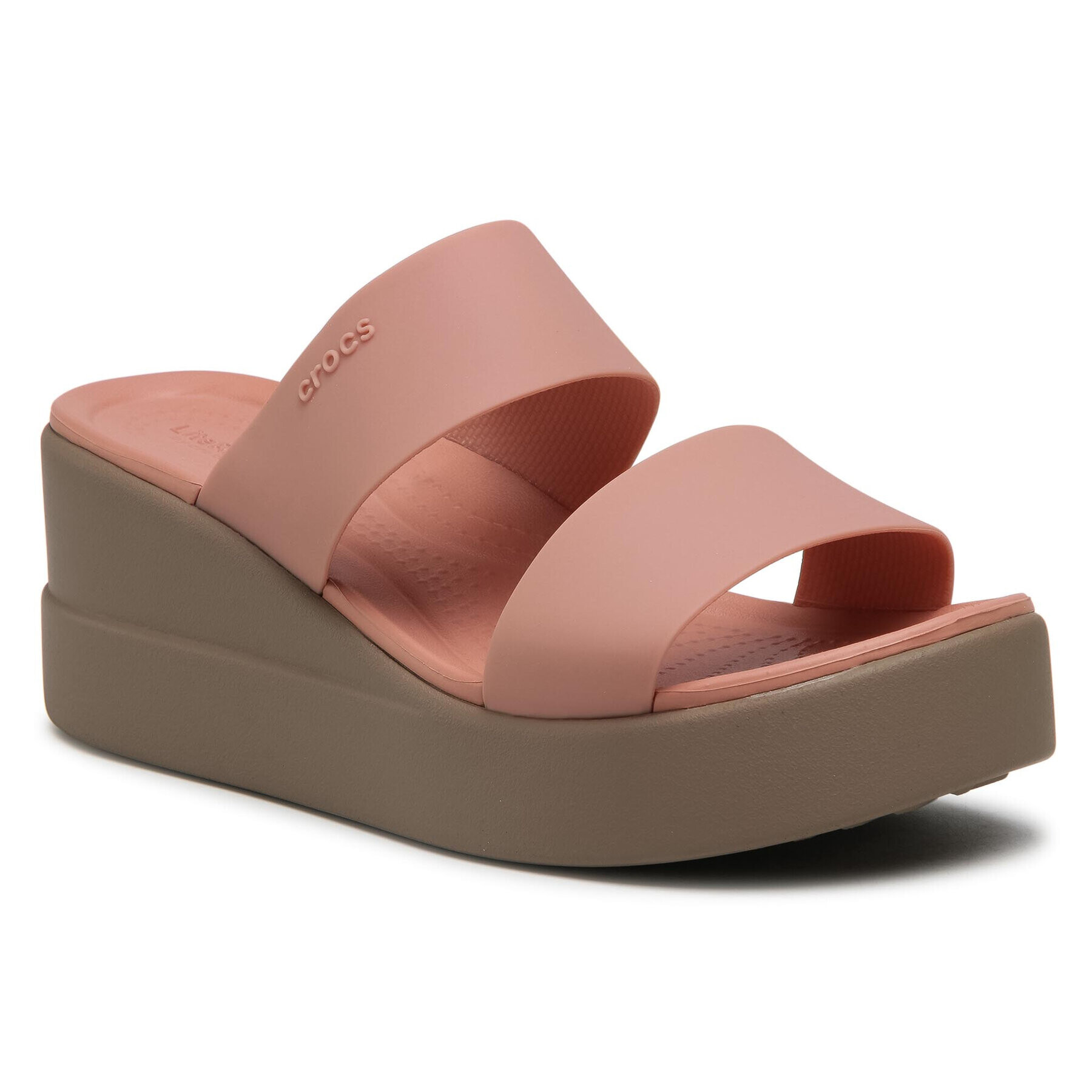 Crocs Șlapi Brooklyn Mid Wedge W 206219 Roz - Pled.ro