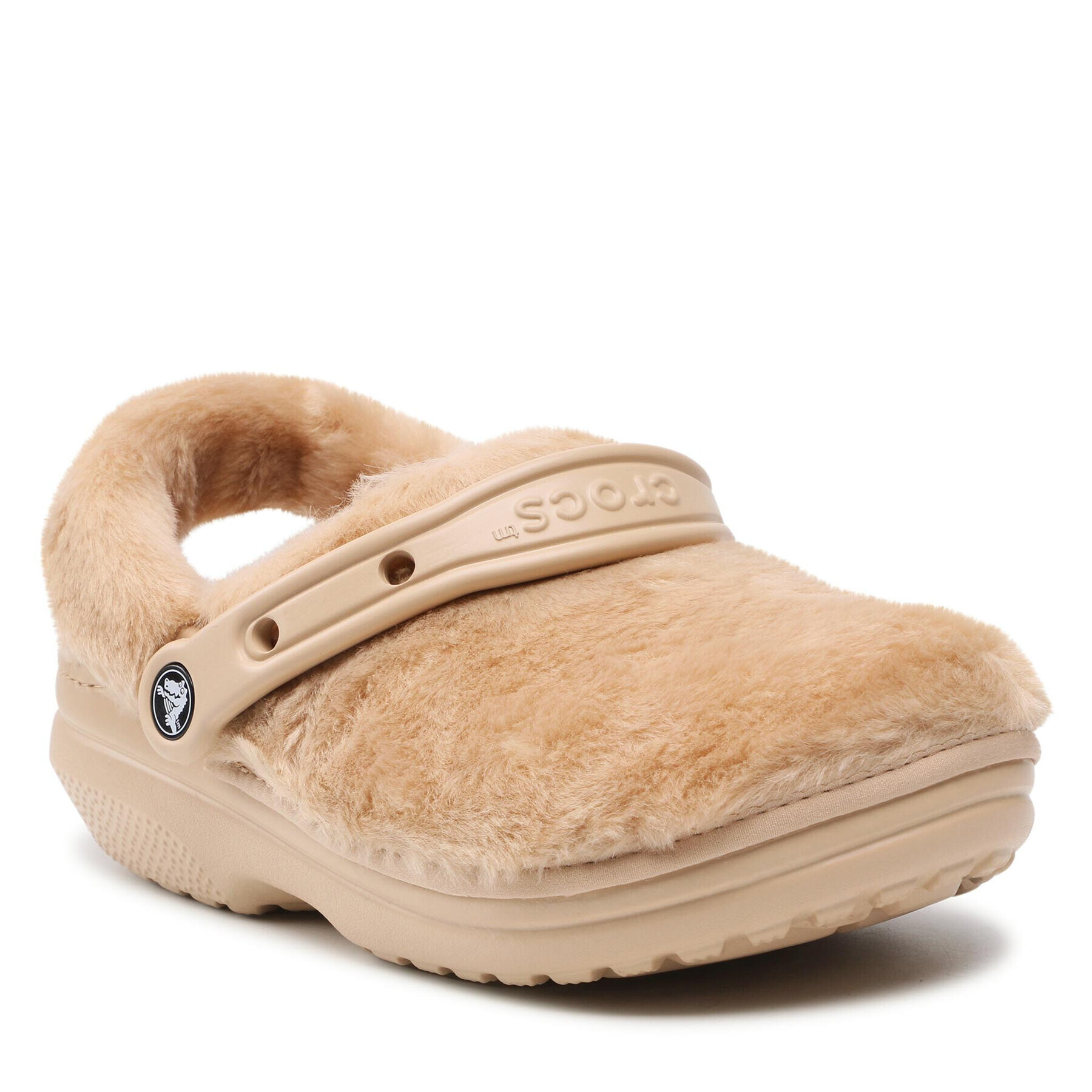 Crocs Șlapi Classic Fur Sure 207303 Bej - Pled.ro