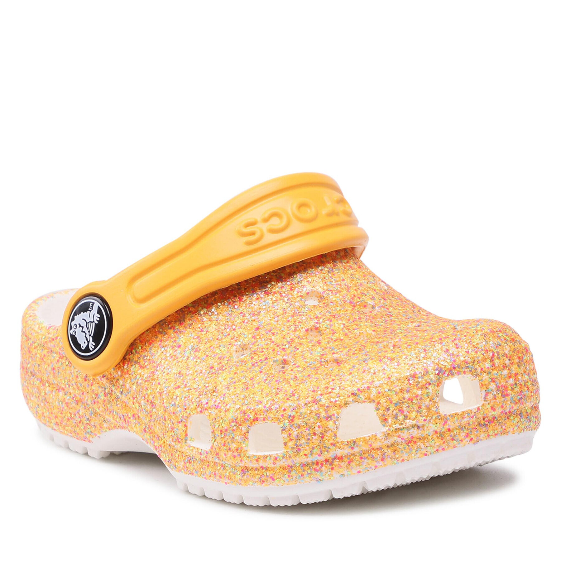 Crocs Șlapi Classic Glitter Clog K 205441 Portocaliu - Pled.ro