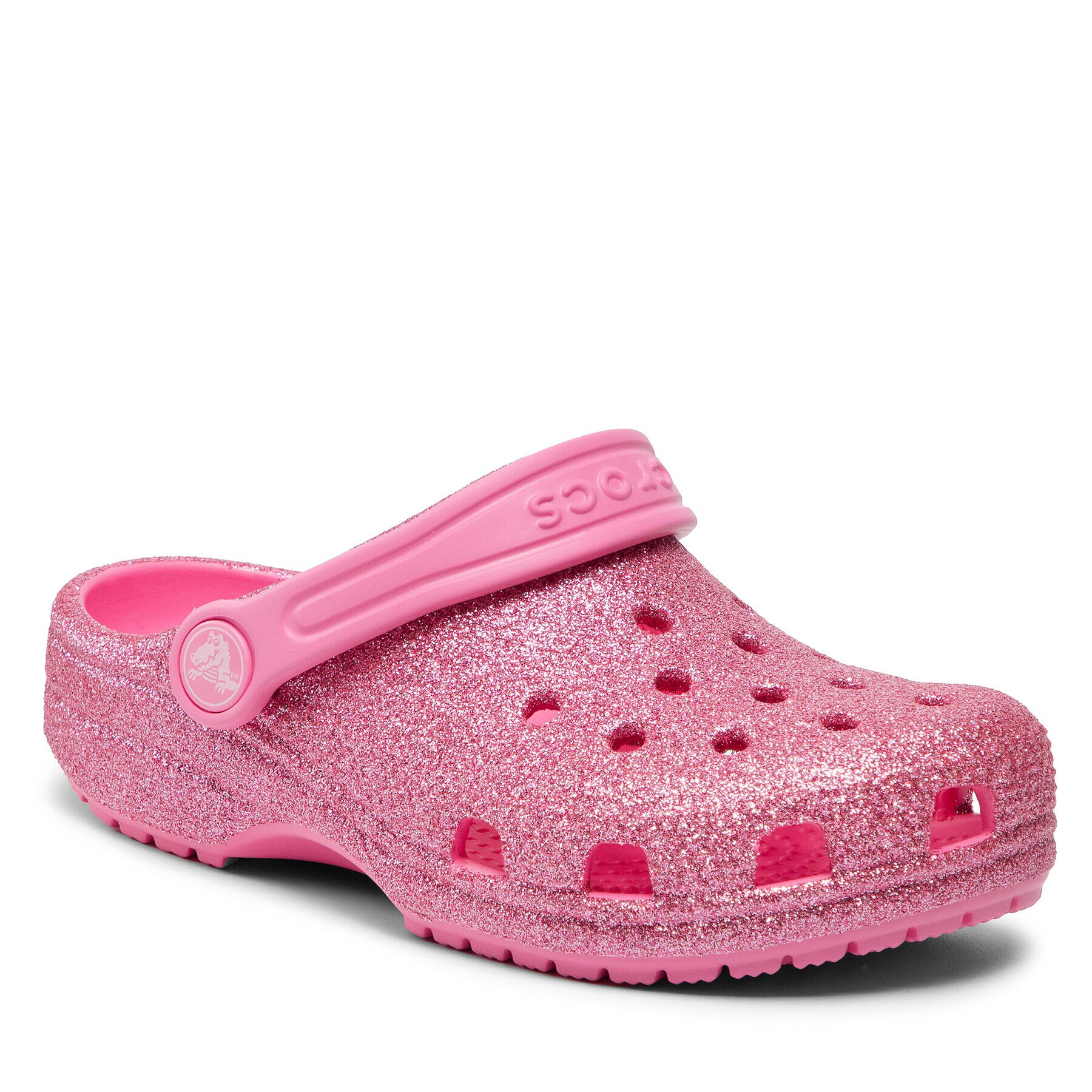 Crocs Șlapi Classic Glitter Clog K 206993 Roz - Pled.ro