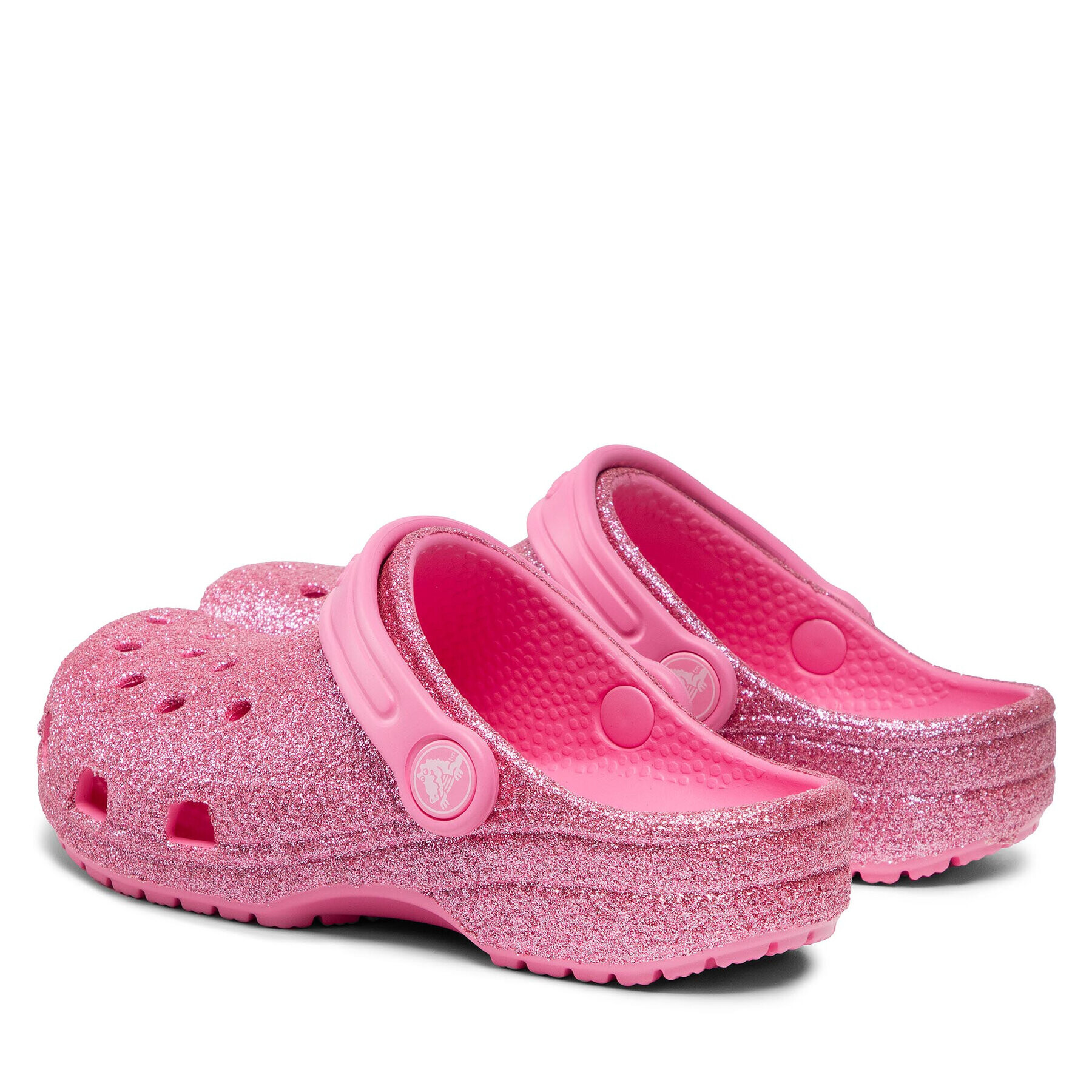 Crocs Șlapi Classic Glitter Clog K 206993 Roz - Pled.ro