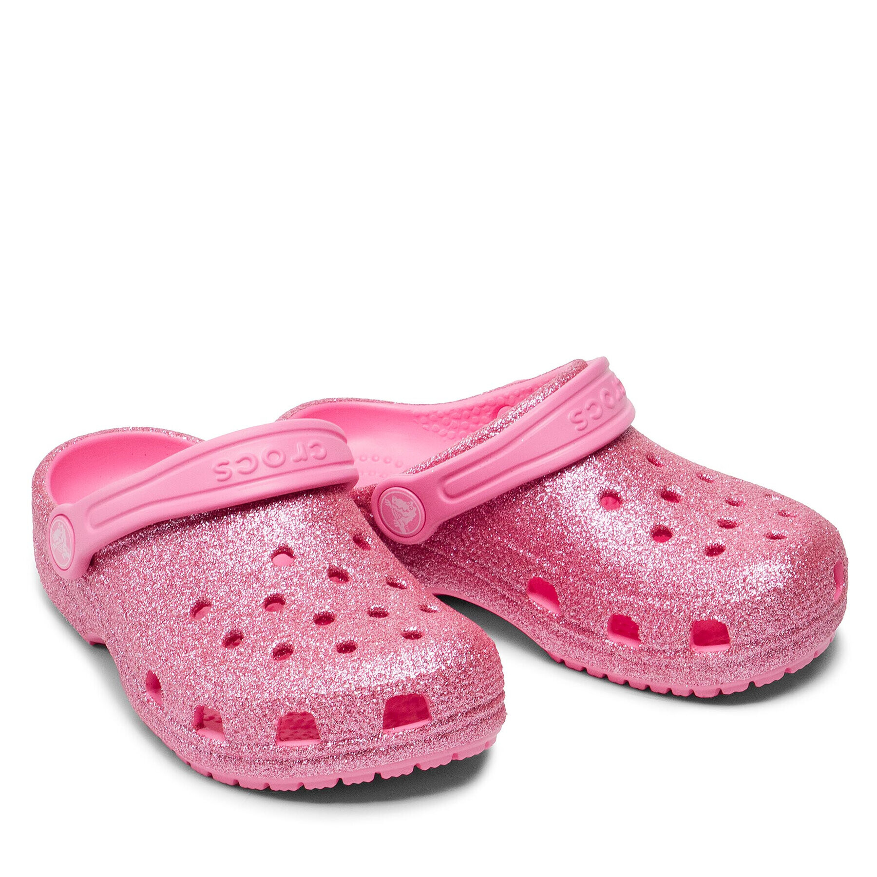 Crocs Șlapi Classic Glitter Clog K 206993 Roz - Pled.ro