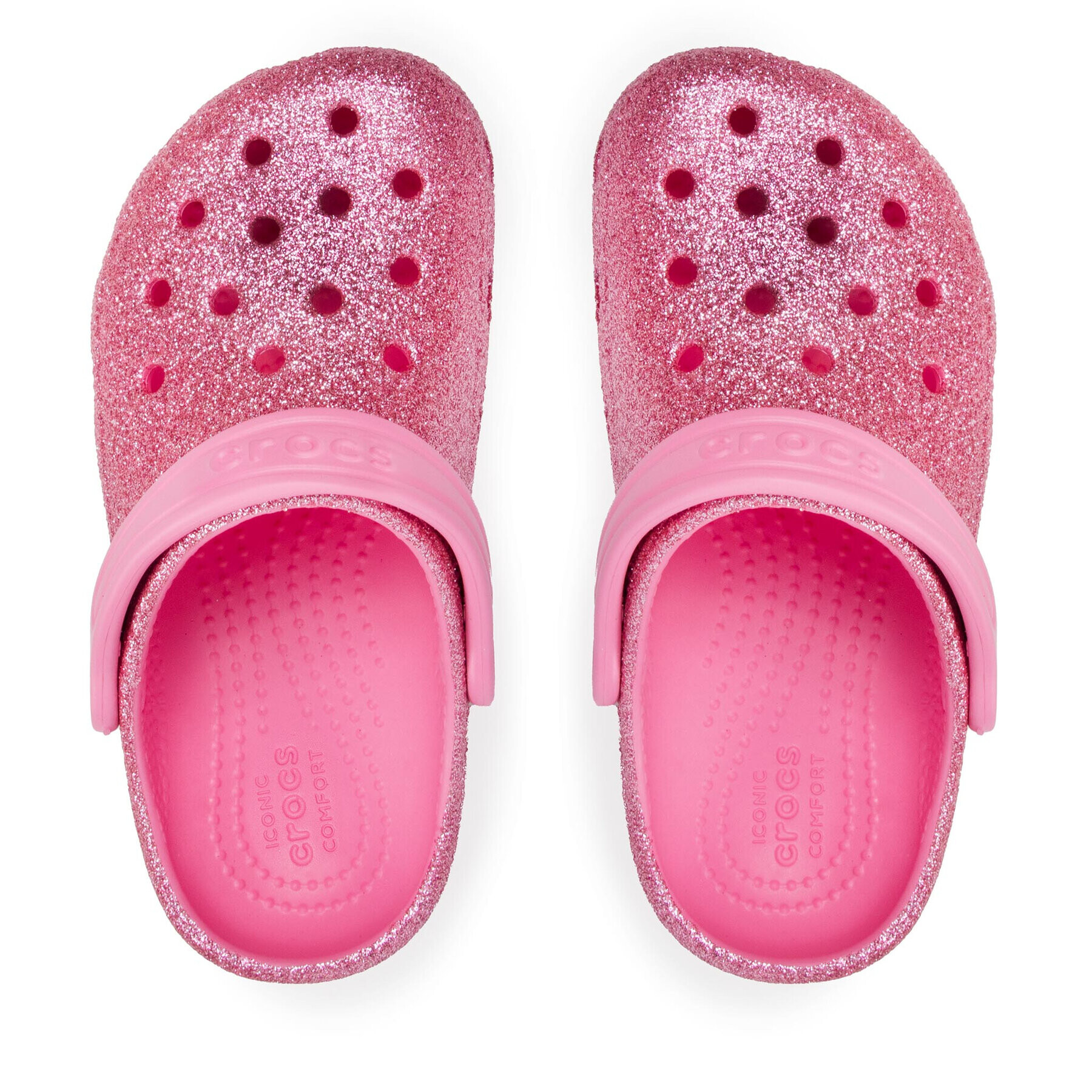 Crocs Șlapi Classic Glitter Clog K 206993 Roz - Pled.ro