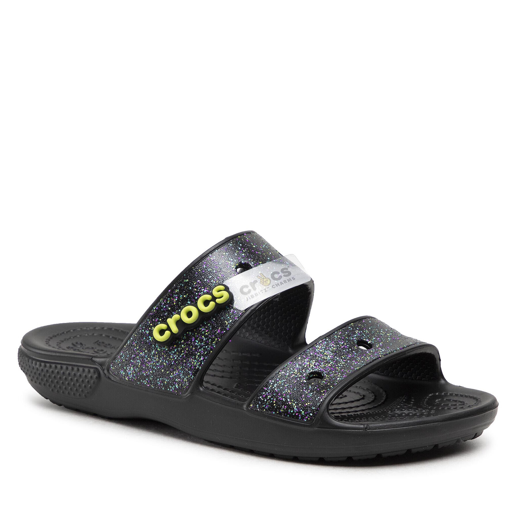 Crocs Șlapi Classic Glitter Sandal 207309 Negru - Pled.ro