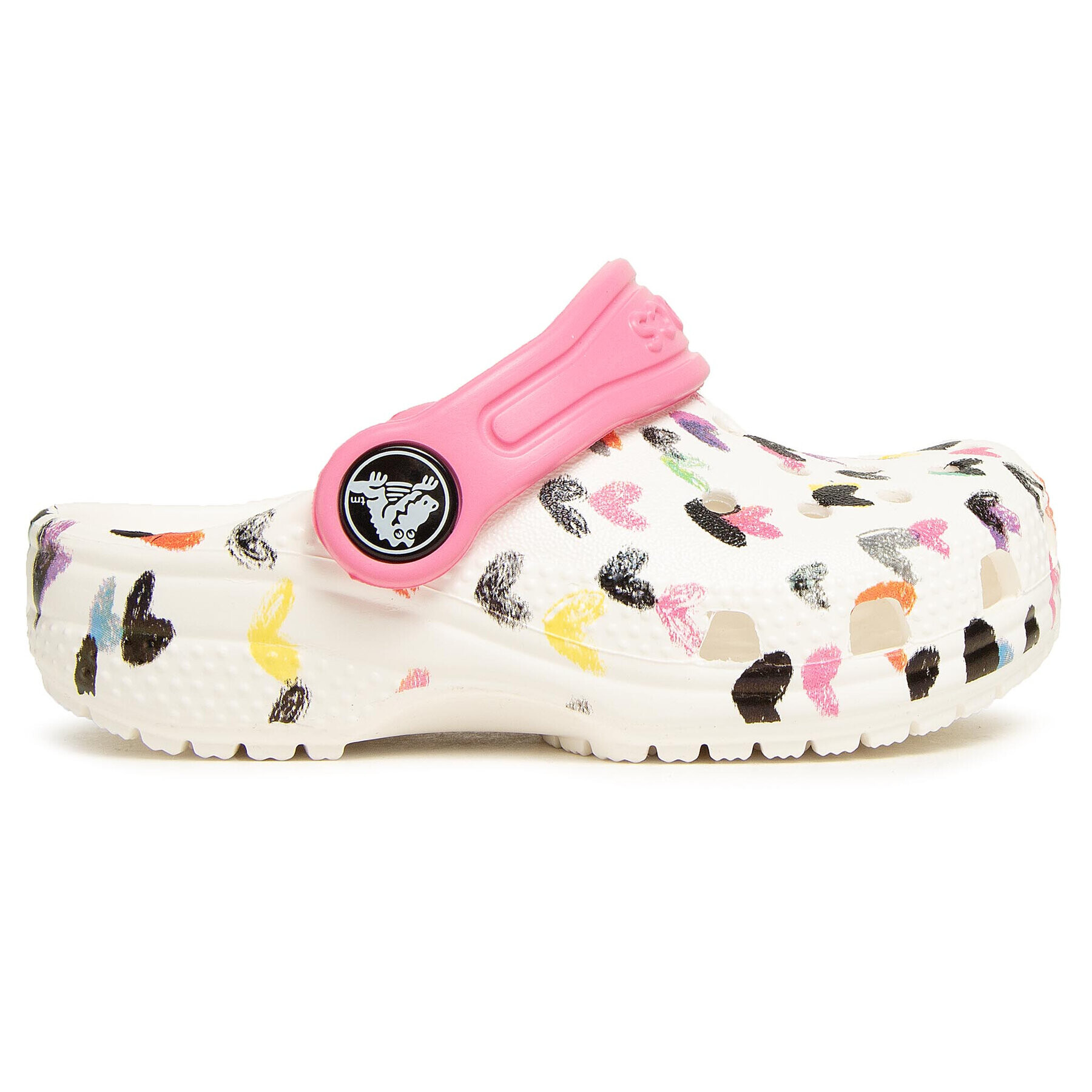 Crocs Șlapi Classic Heart Print Clog K 207000 Alb - Pled.ro