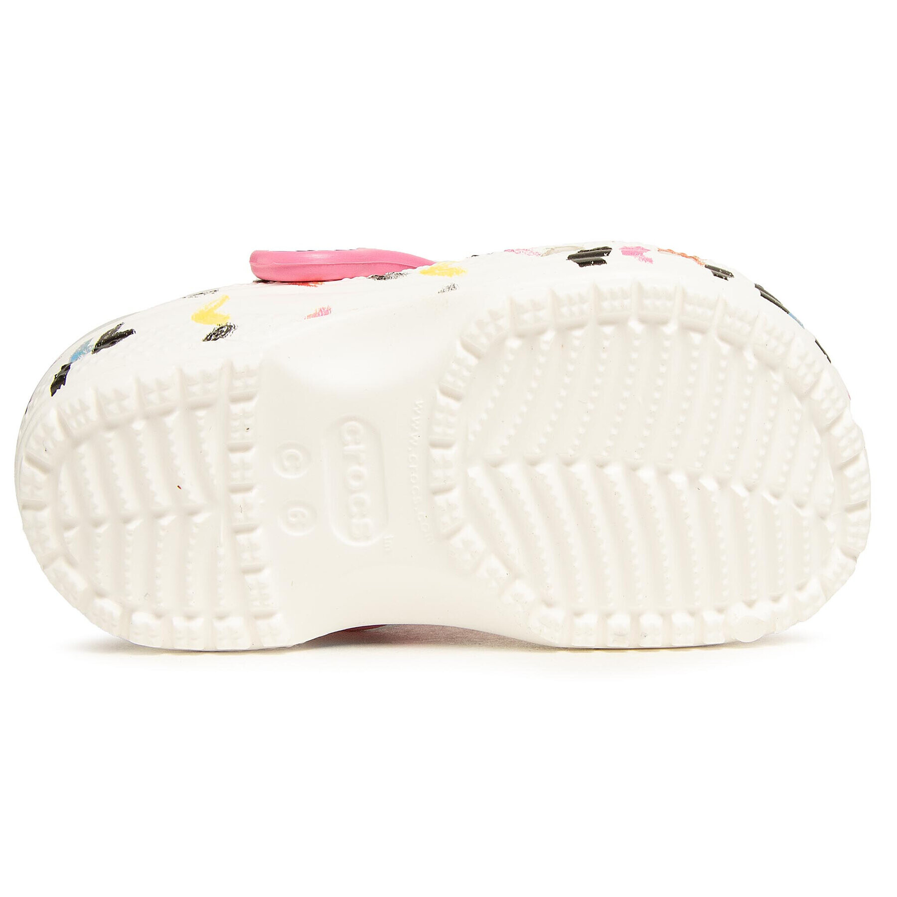 Crocs Șlapi Classic Heart Print Clog K 207000 Alb - Pled.ro