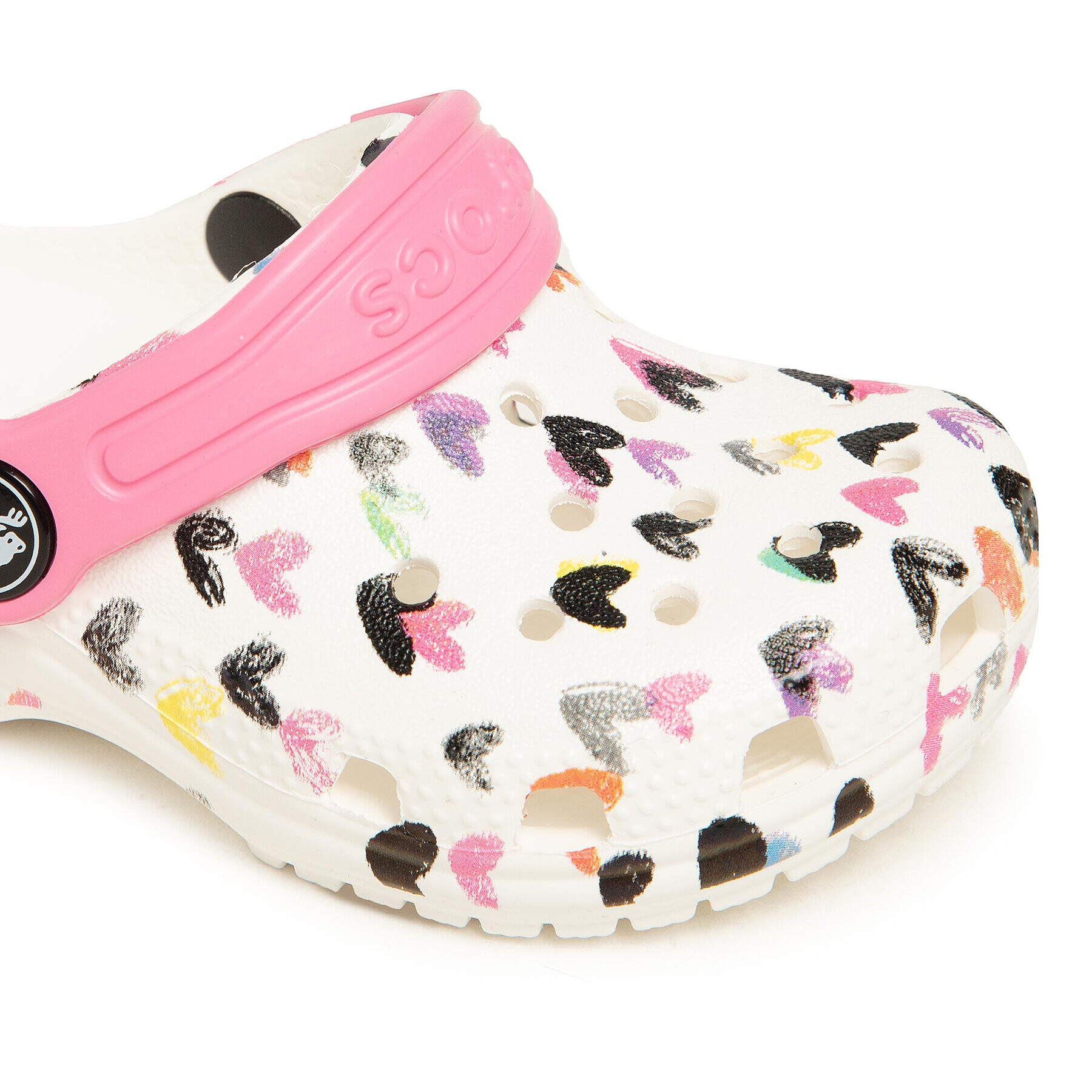 Crocs Șlapi Classic Heart Print Clog K 207000 Alb - Pled.ro