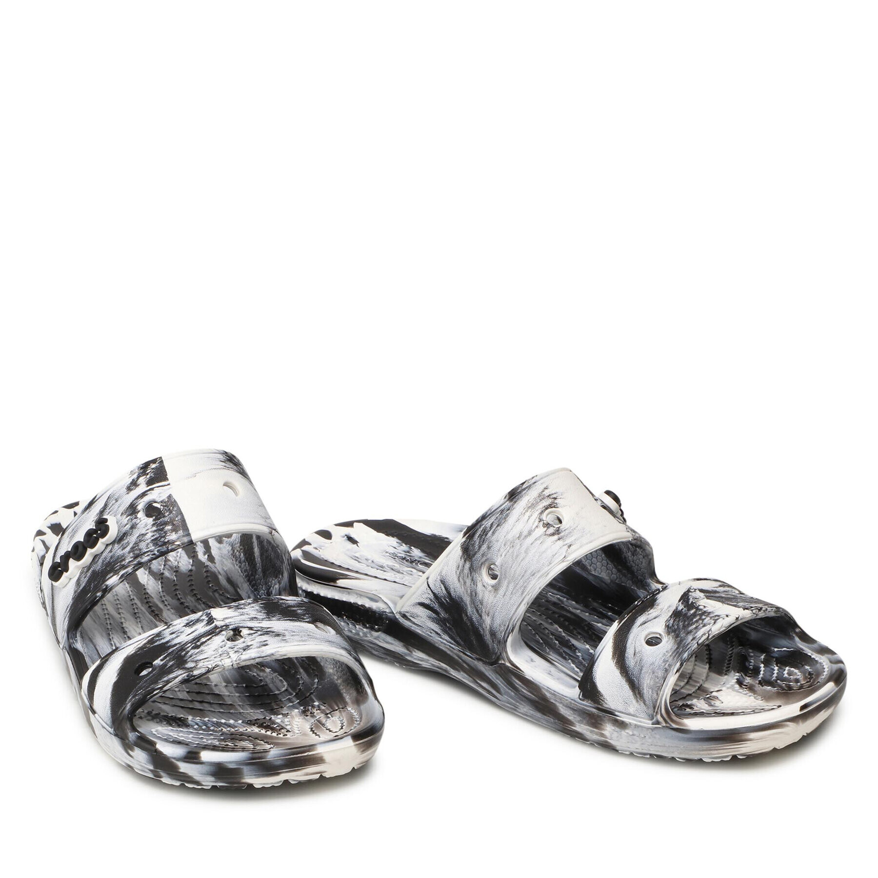 Crocs Șlapi Classic Marbled Sandal 207701 Alb - Pled.ro