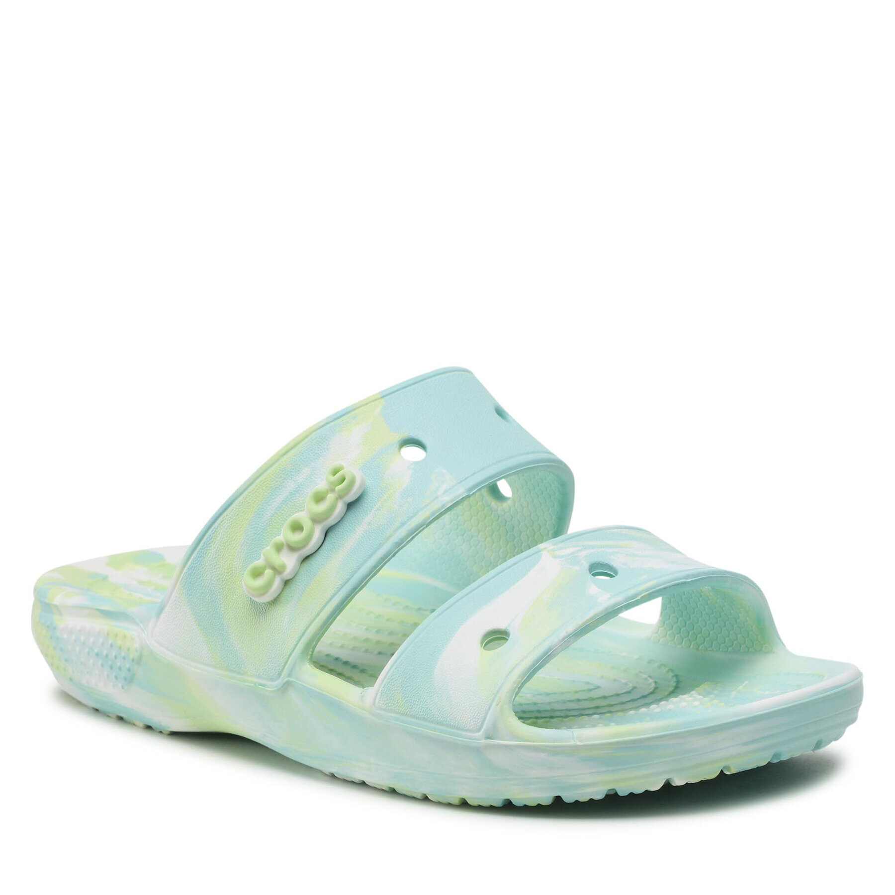 Crocs Șlapi Classic Marbled Sandal 207701 Verde - Pled.ro