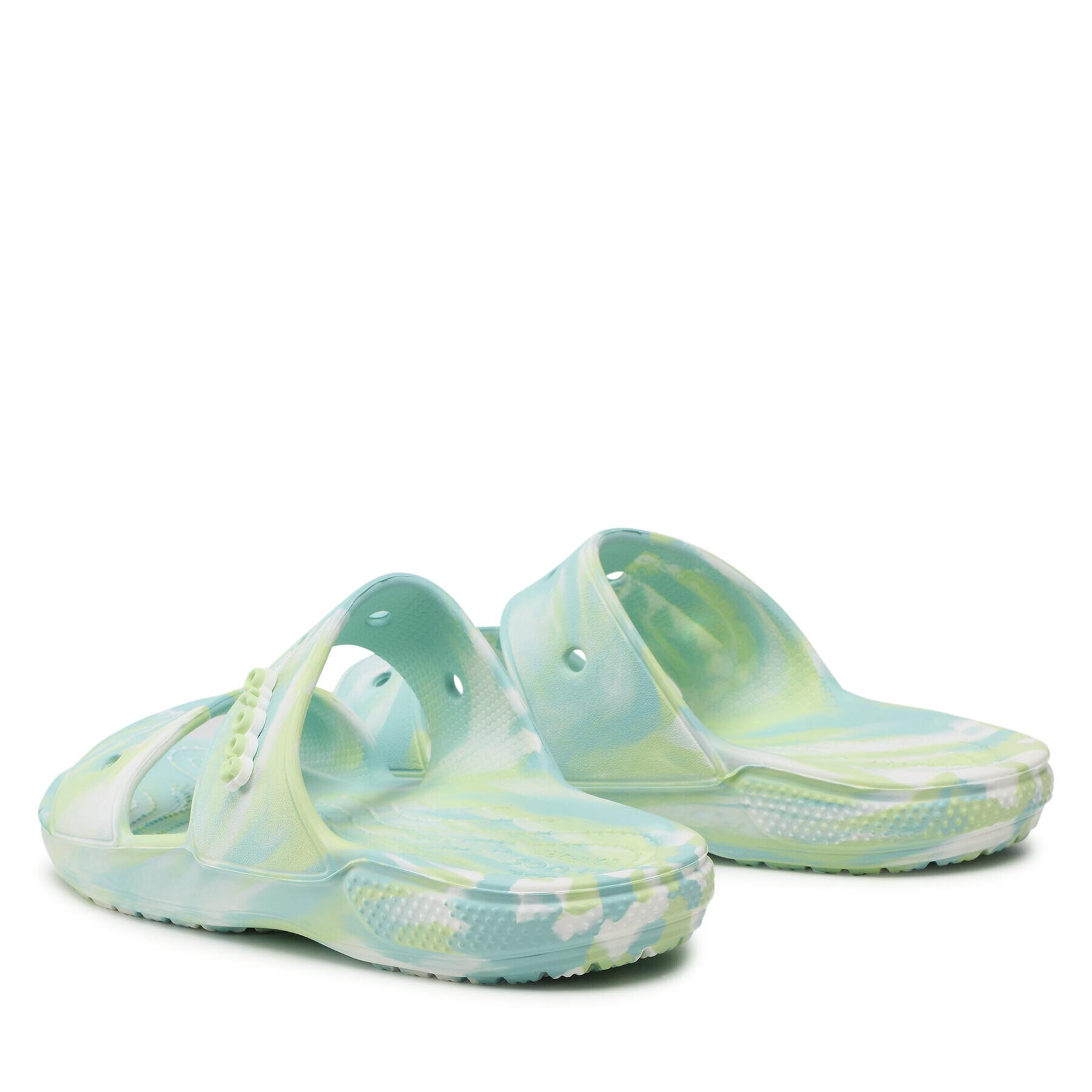 Crocs Șlapi Classic Marbled Sandal 207701 Verde - Pled.ro