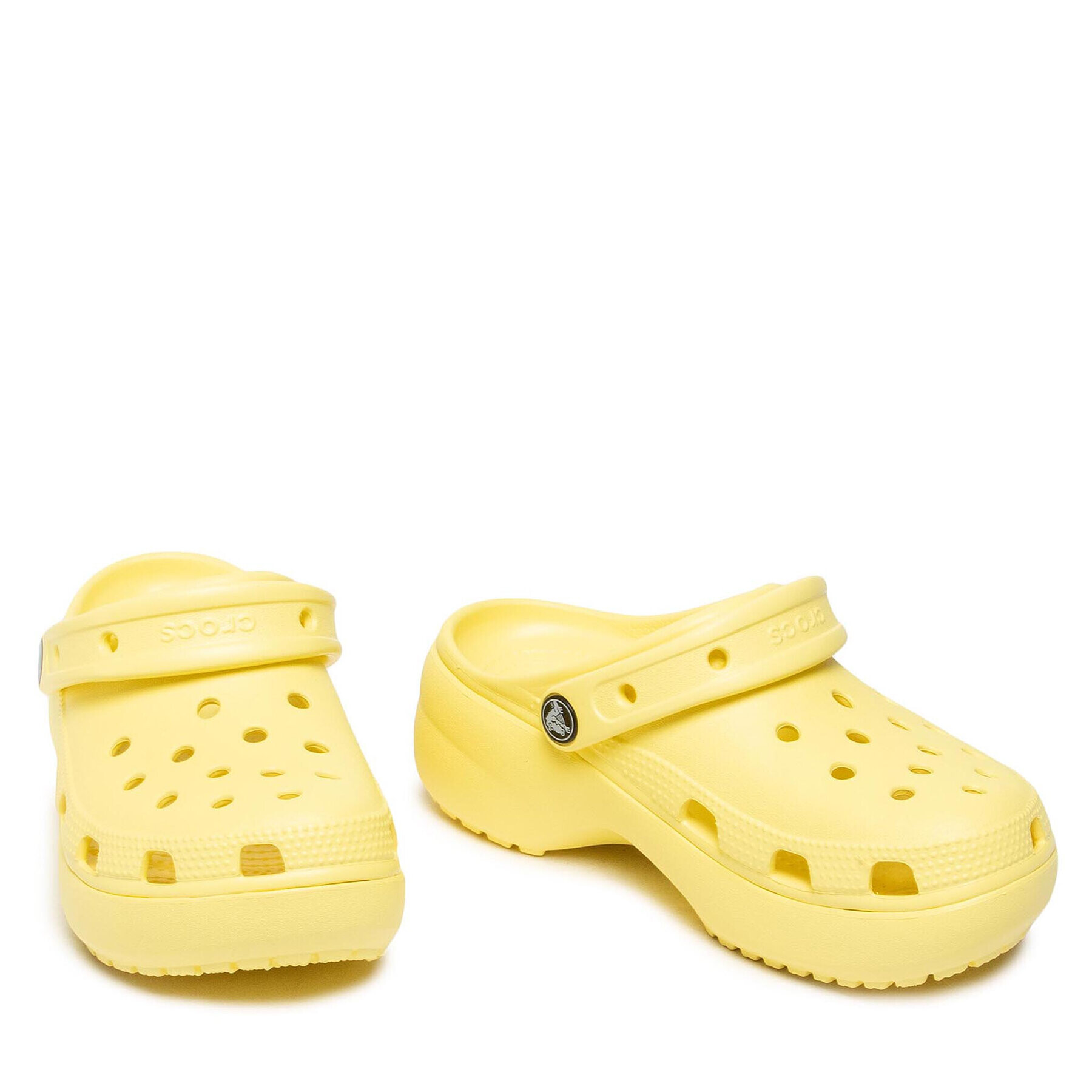 Crocs Șlapi Classic Platform Clog W 206750-7HD Galben - Pled.ro