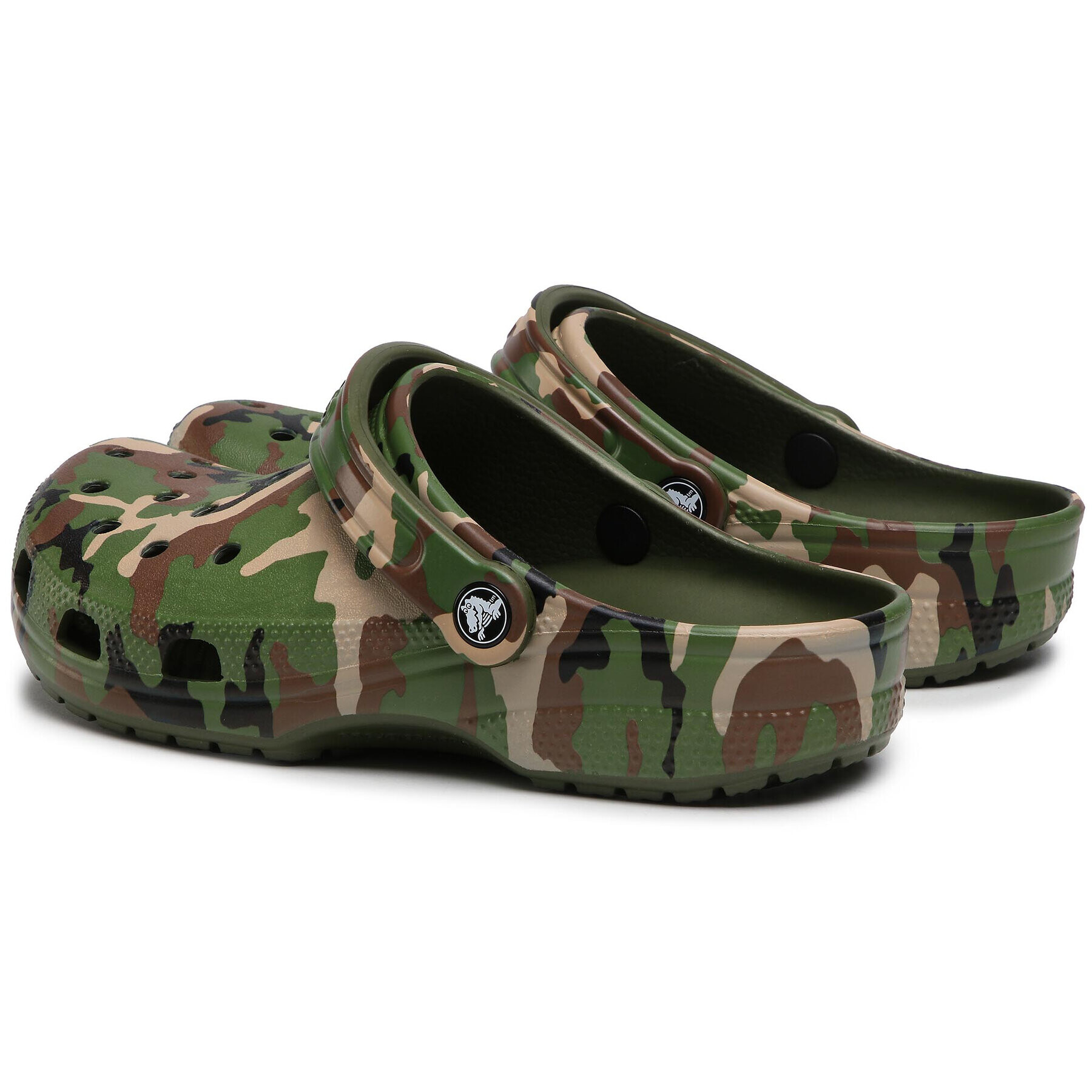 Crocs Șlapi Classic Printed Camo Clog 206454 Verde - Pled.ro