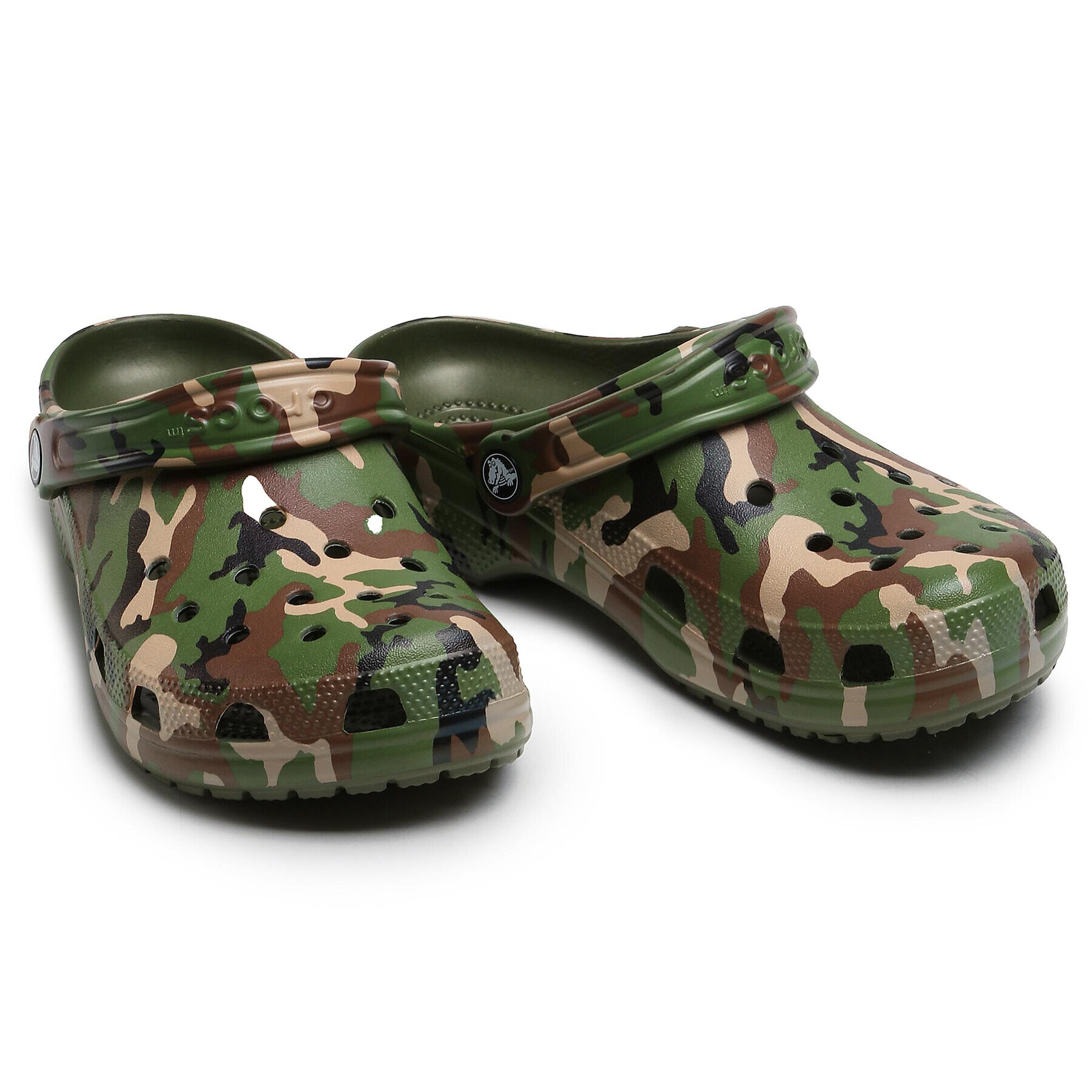 Crocs Șlapi Classic Printed Camo Clog 206454 Verde - Pled.ro