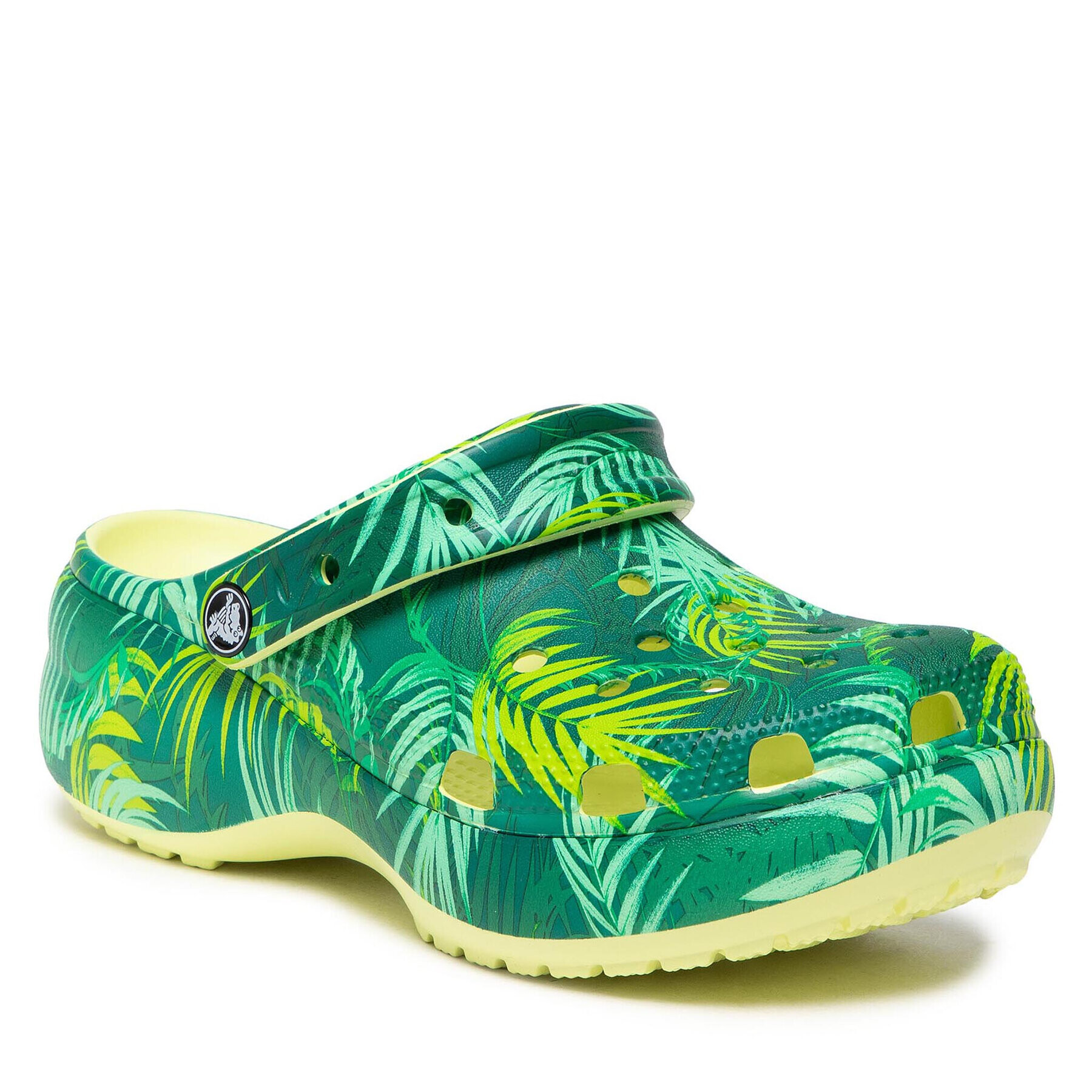 Crocs Șlapi Classis Platform Tropical Clog W 207177 Verde - Pled.ro