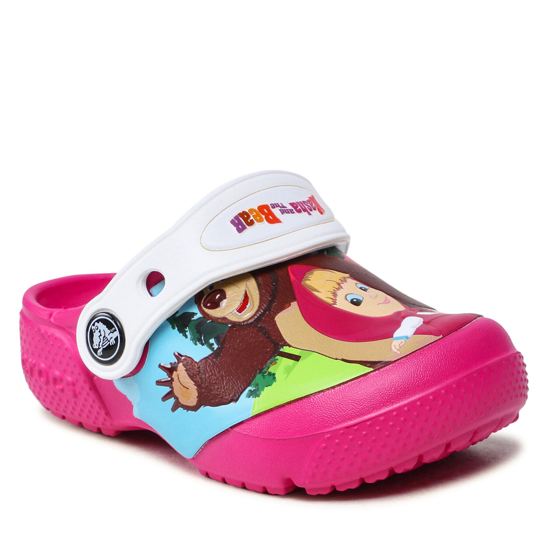 Crocs Șlapi -Masha Bear Patch Clog Kids 207079 Roz - Pled.ro