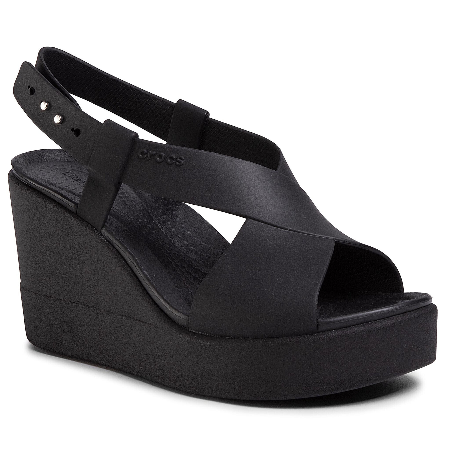 Crocs Sandale Brooklyn High Wedge W 206222 Negru - Pled.ro