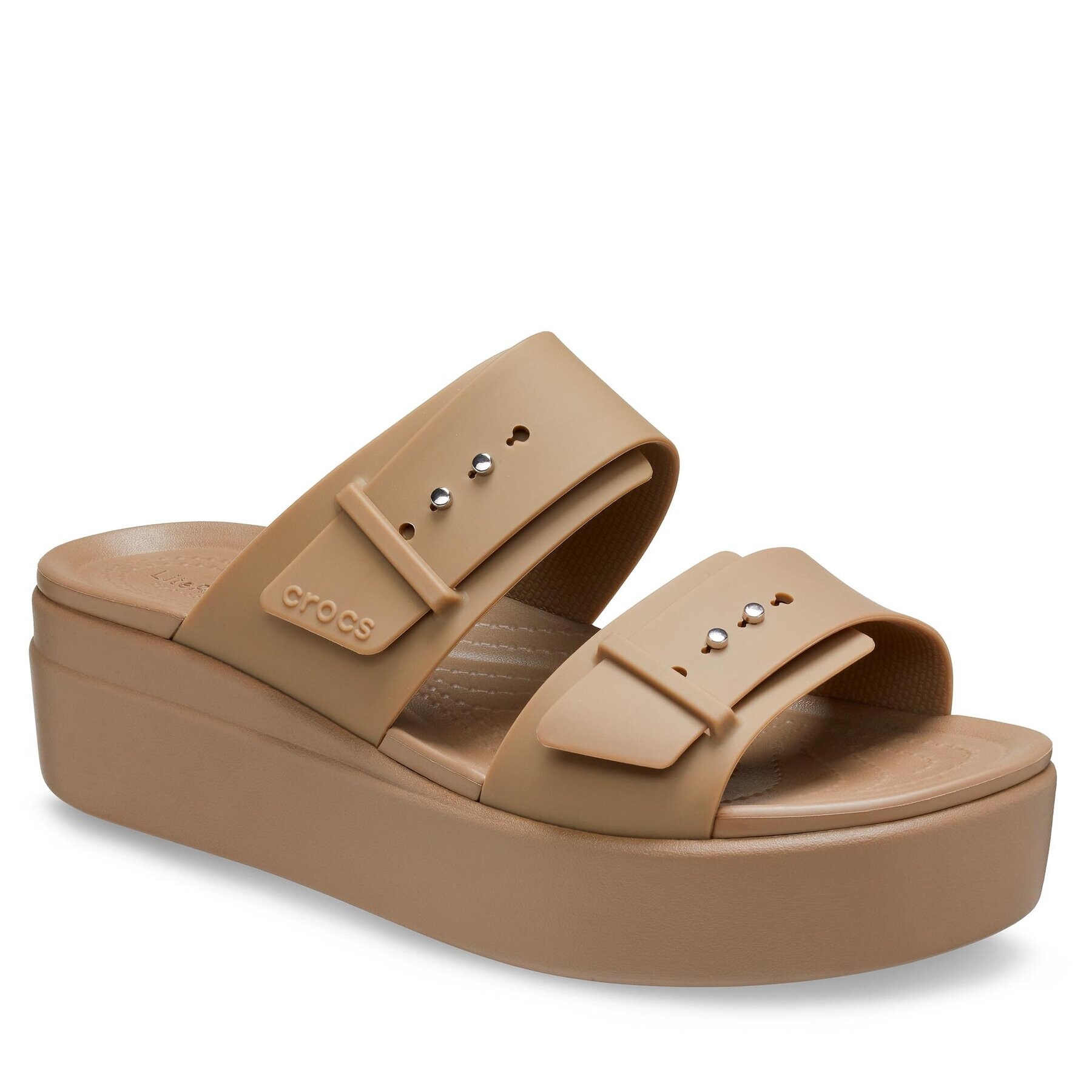 Crocs Sandale Brooklyn Low Wedge Sandal W 207431 Kaki - Pled.ro