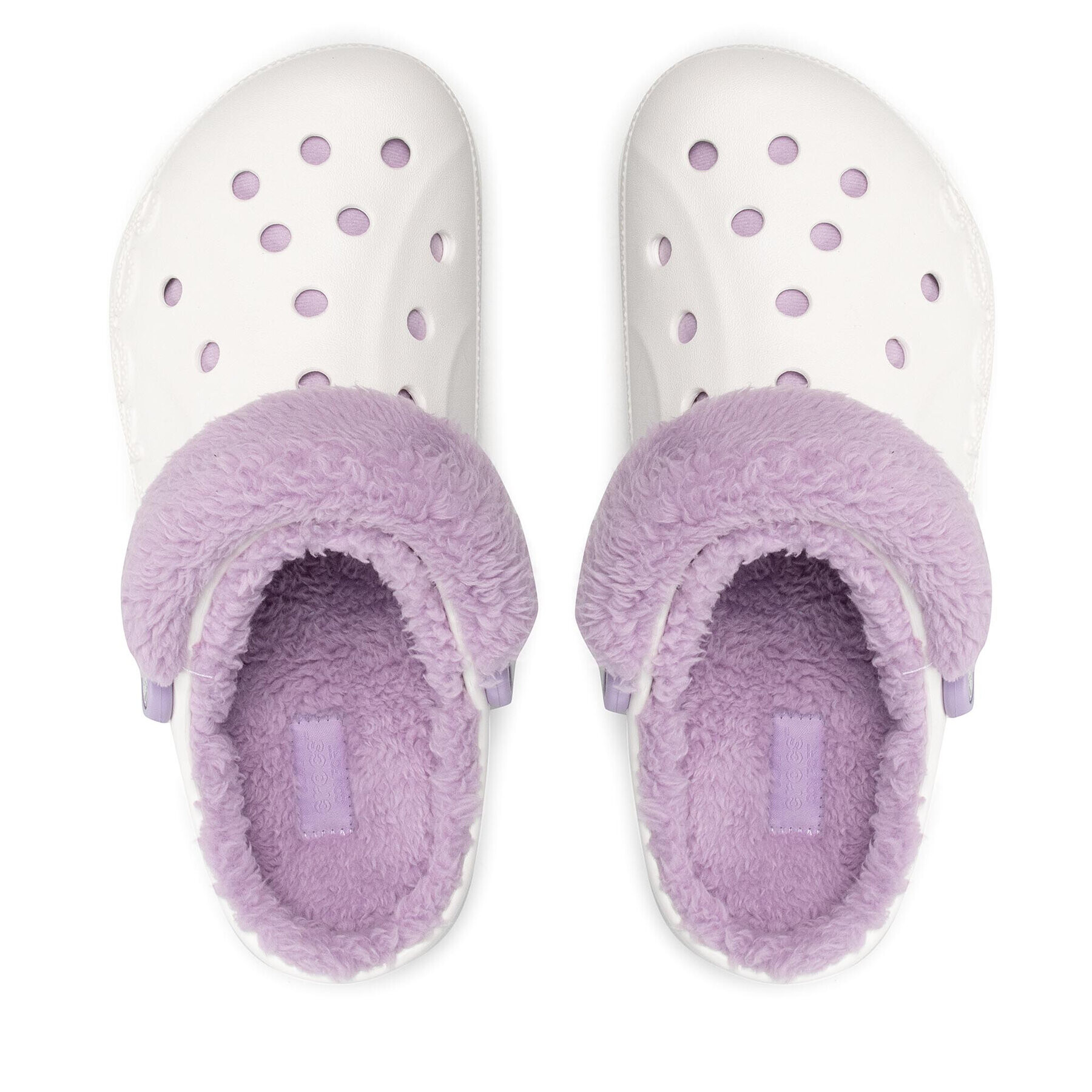 Crocs Șlapi Baya Lined Fuzz Strap Clog 206633 Alb - Pled.ro