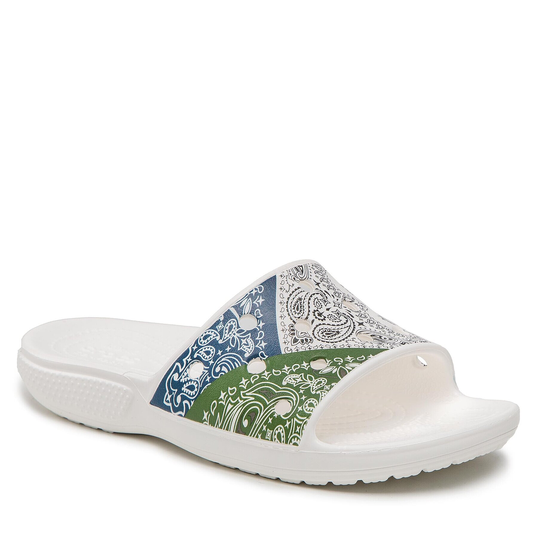 Crocs Șlapi Classic Bandana Slide 208064 Alb - Pled.ro