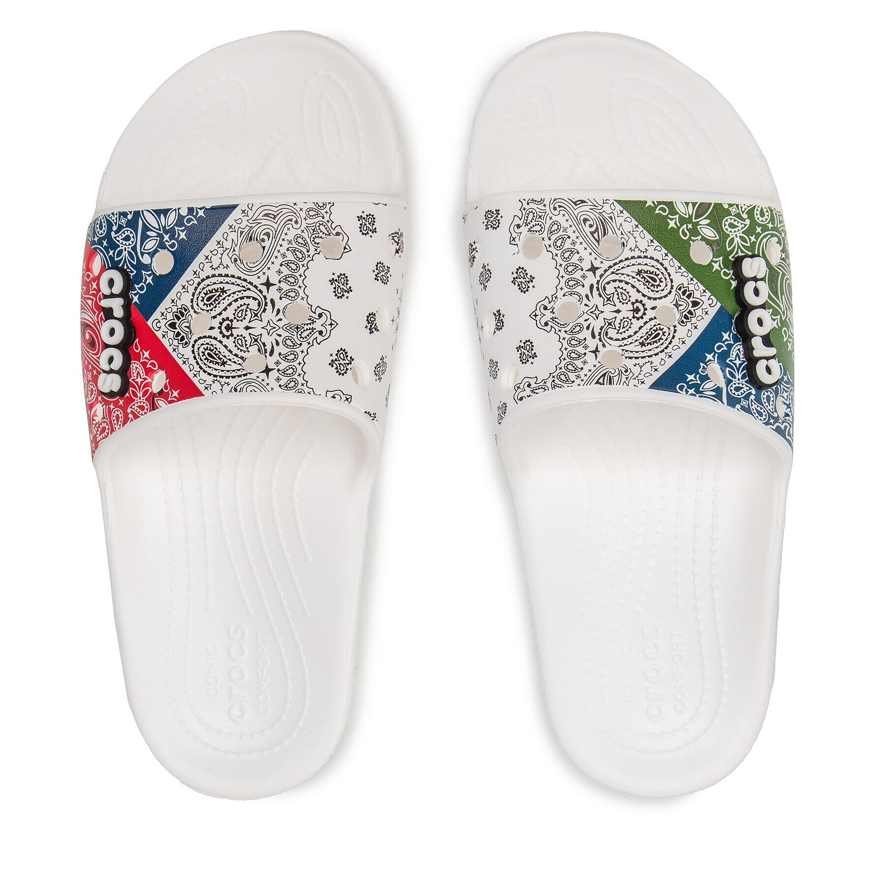 Crocs Șlapi Classic Bandana Slide 208064 Alb - Pled.ro