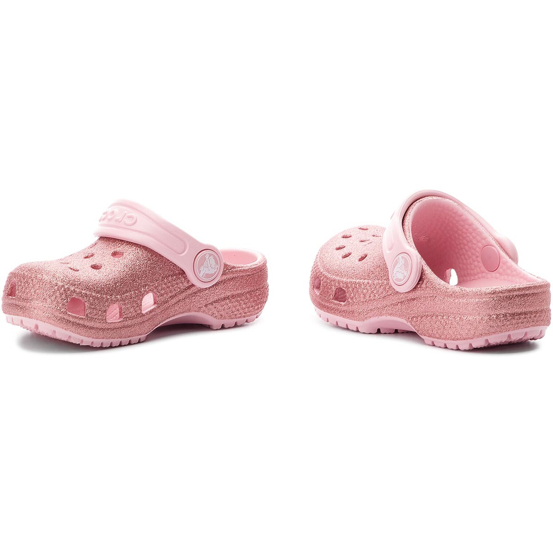 Crocs Șlapi Classic Glitter Clog K 205441 Roz - Pled.ro