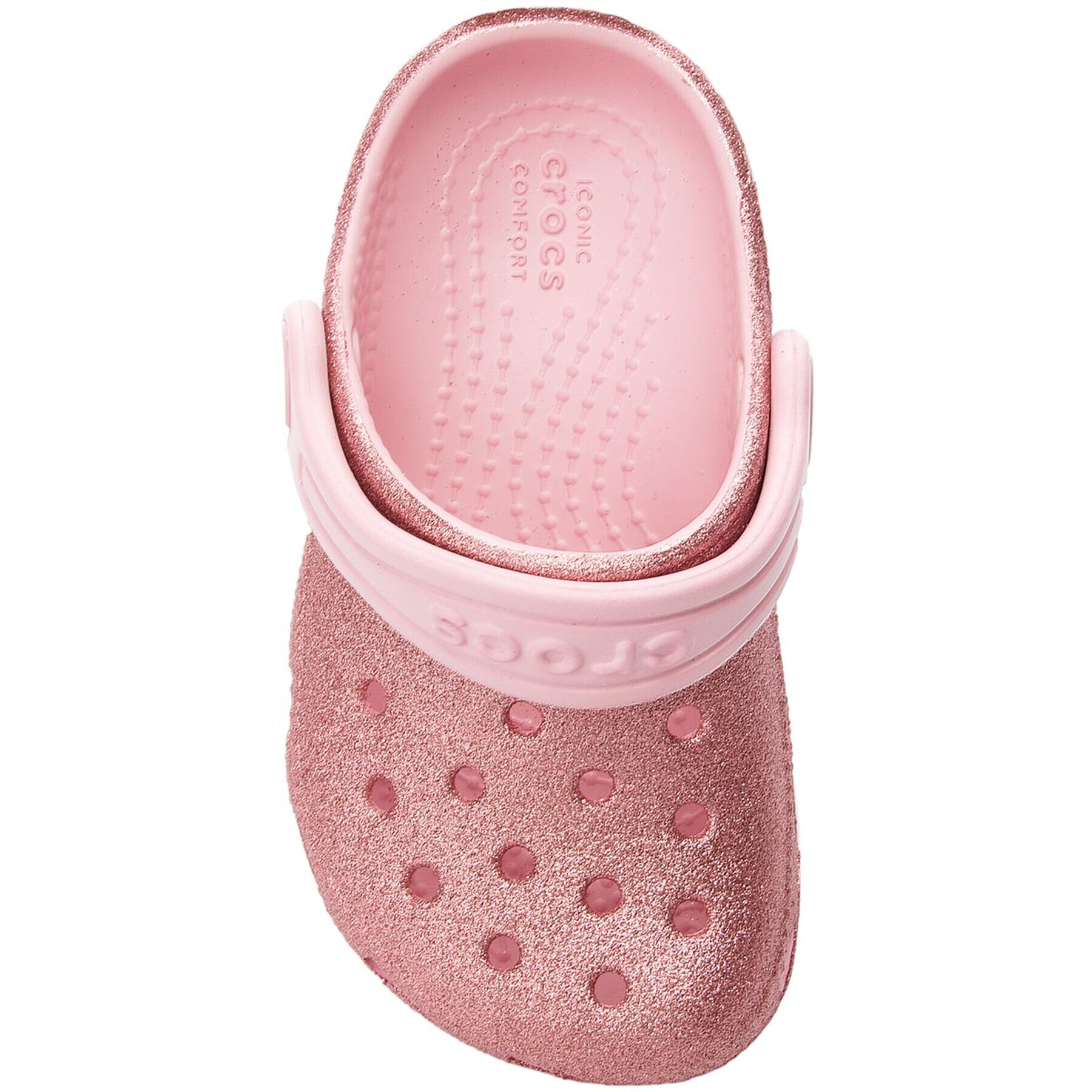 Crocs Șlapi Classic Glitter Clog K 205441 Roz - Pled.ro