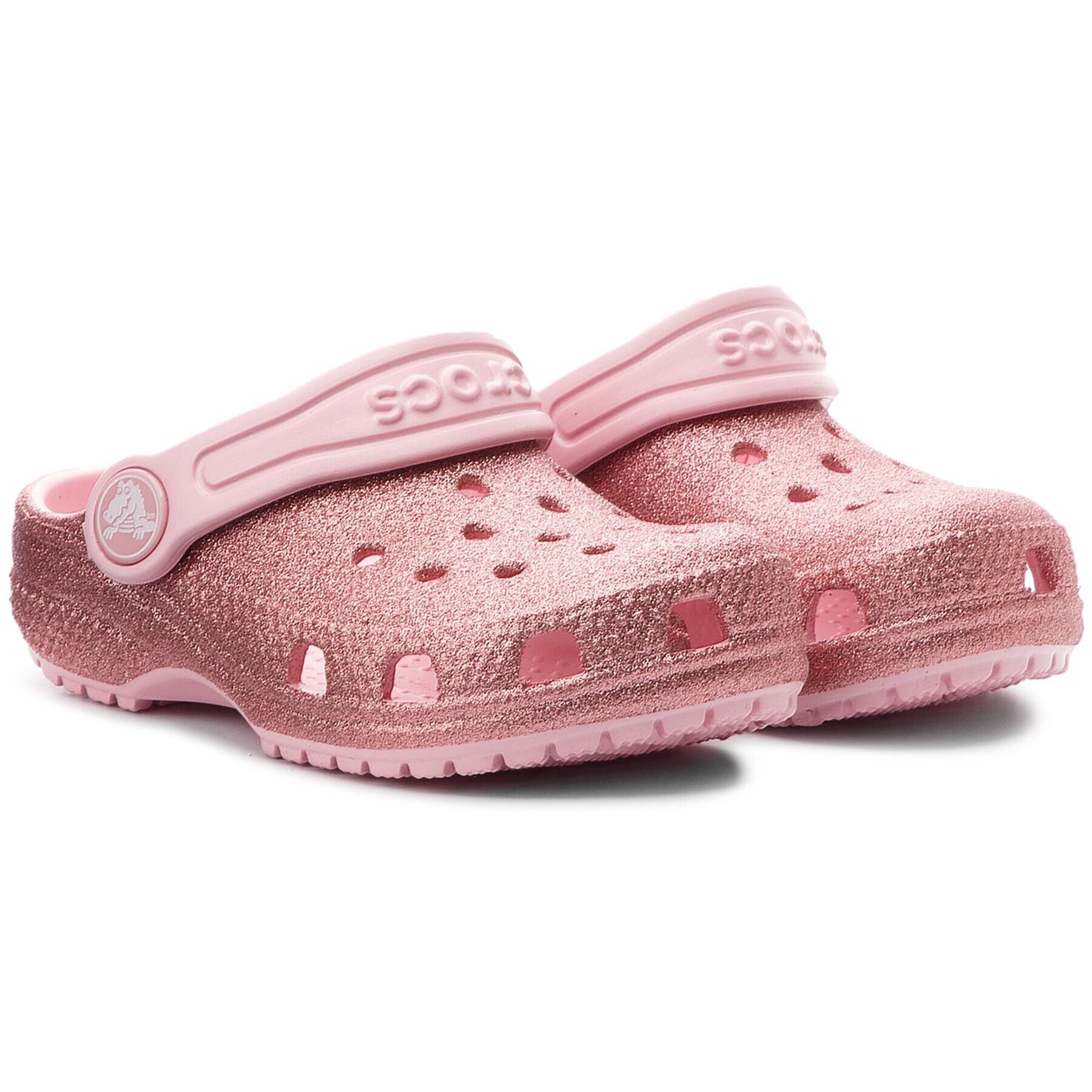 Crocs Șlapi Classic Glitter Clog K 205441 Roz - Pled.ro