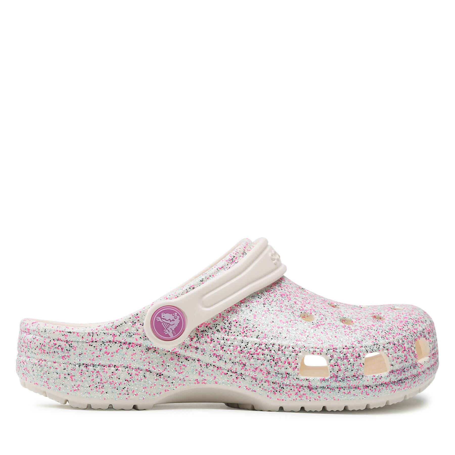 Crocs Șlapi Classic Glitter Clog K 206993 Alb - Pled.ro