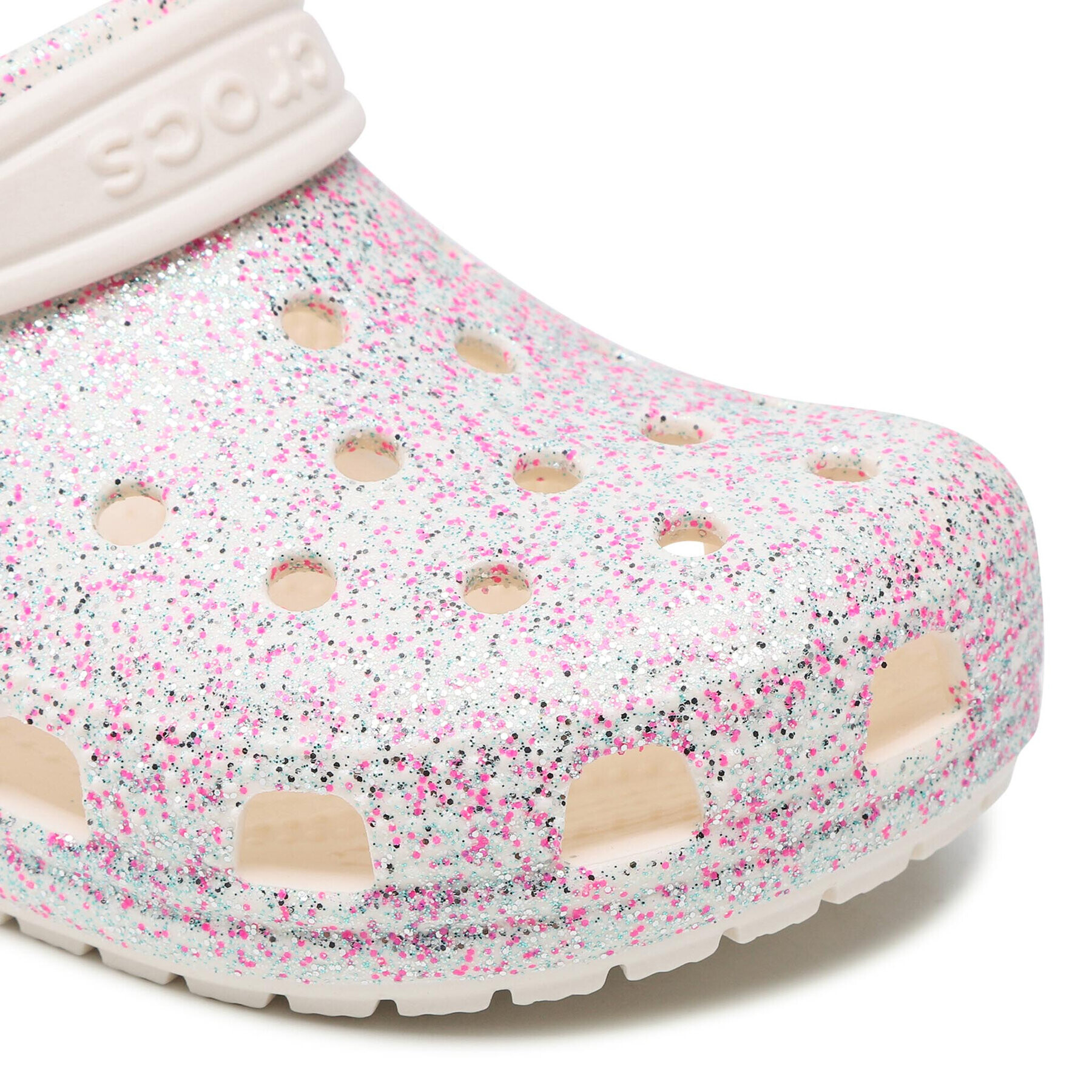 Crocs Șlapi Classic Glitter Clog K 206993 Alb - Pled.ro