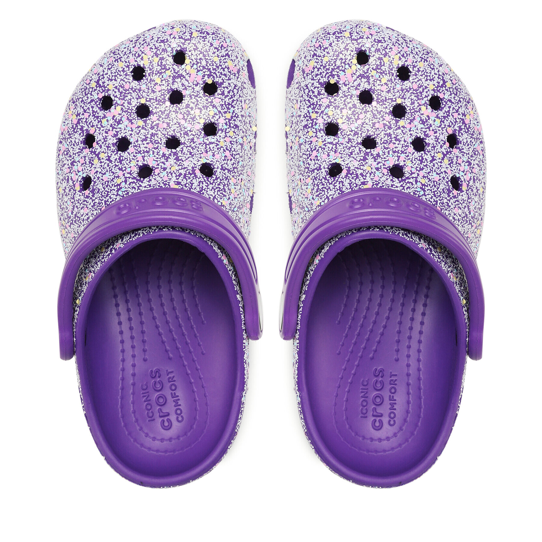 Crocs Șlapi Classic Glitter Clog K 206993 Violet - Pled.ro