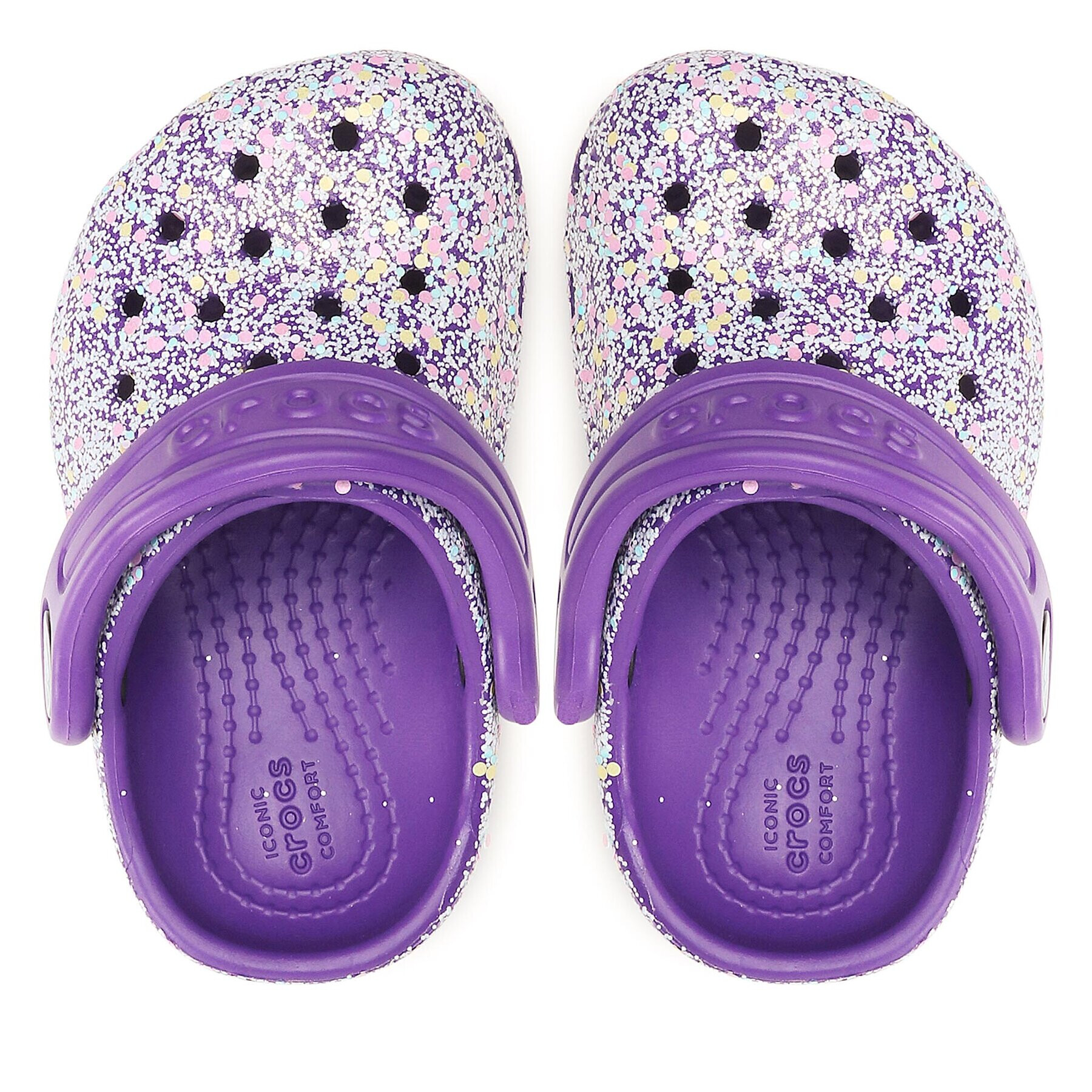 Crocs Șlapi Classic Glitter Kids Clog T 206992 Violet - Pled.ro